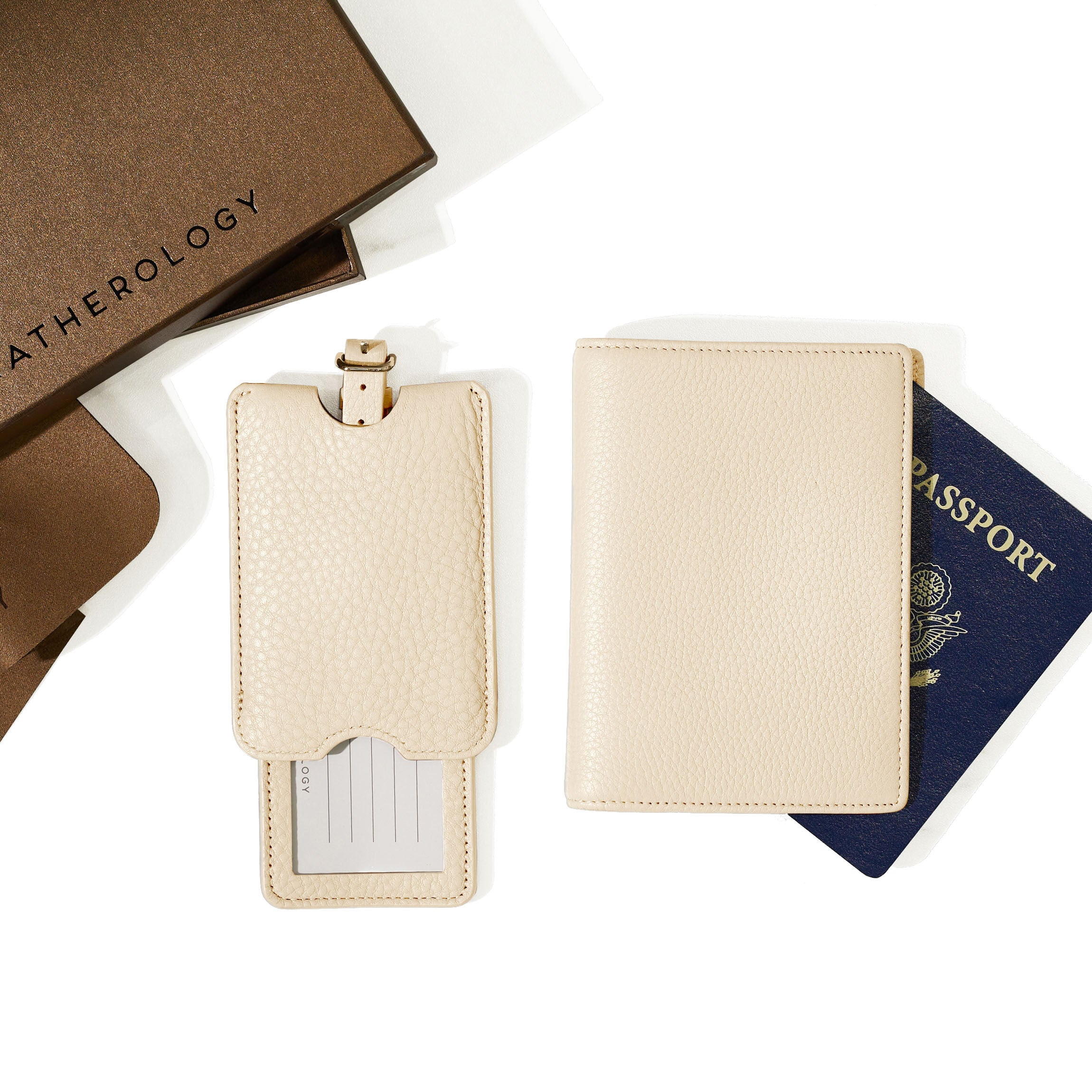 Deluxe Passport Cover + Luggage Tag Set | Full grain leather