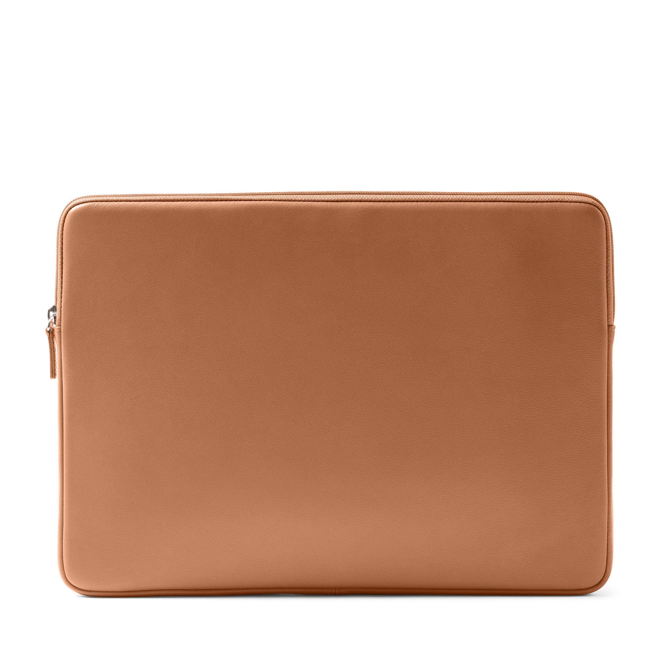 15/16 Inch Slim Laptop Sleeve - Lightweight & Protective Case, Full Grain Leather - Cognac