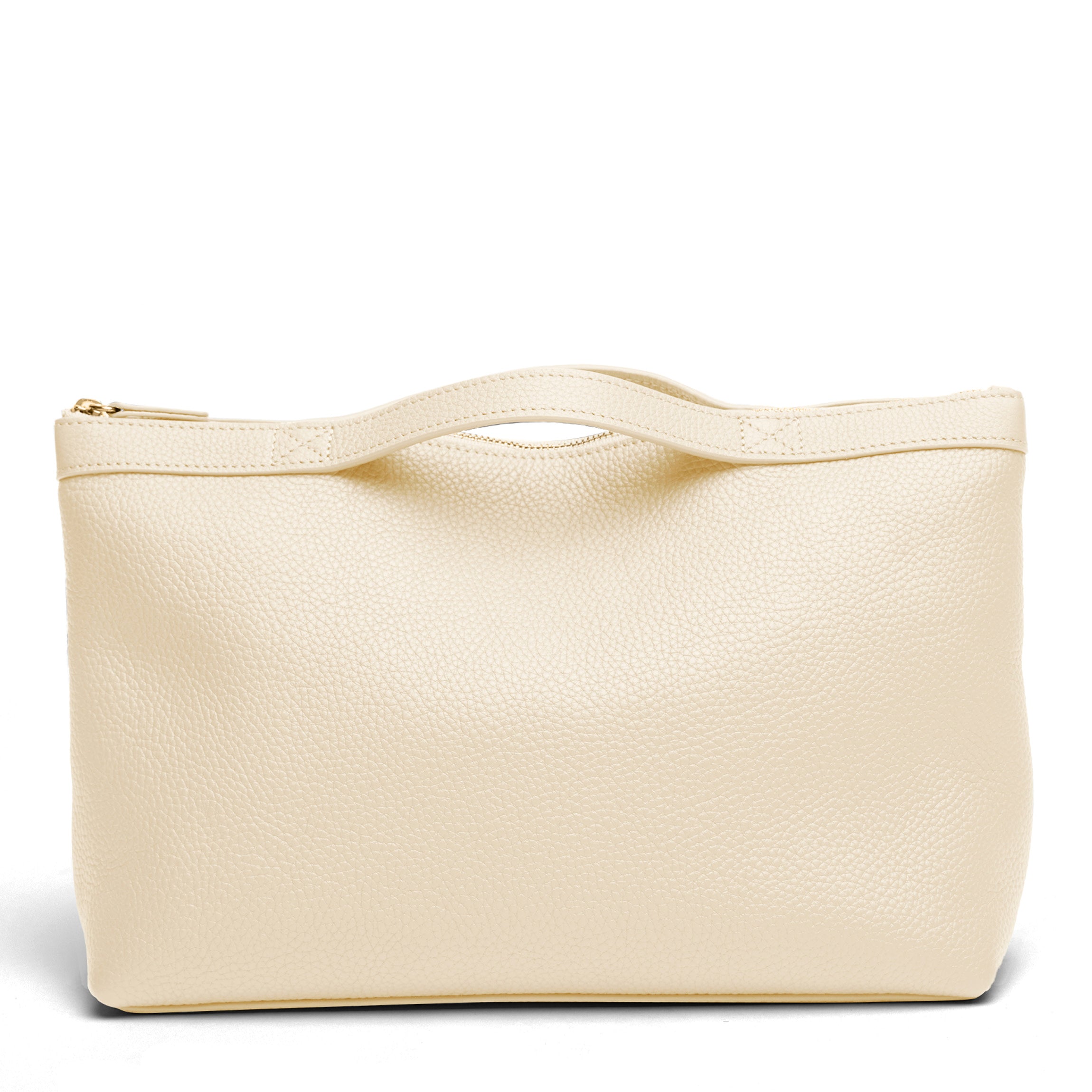 XL Accessories Pouch - Oversized Tech & Travel Organizer, Built-In Strap, Interior Zip Pocket - Sand