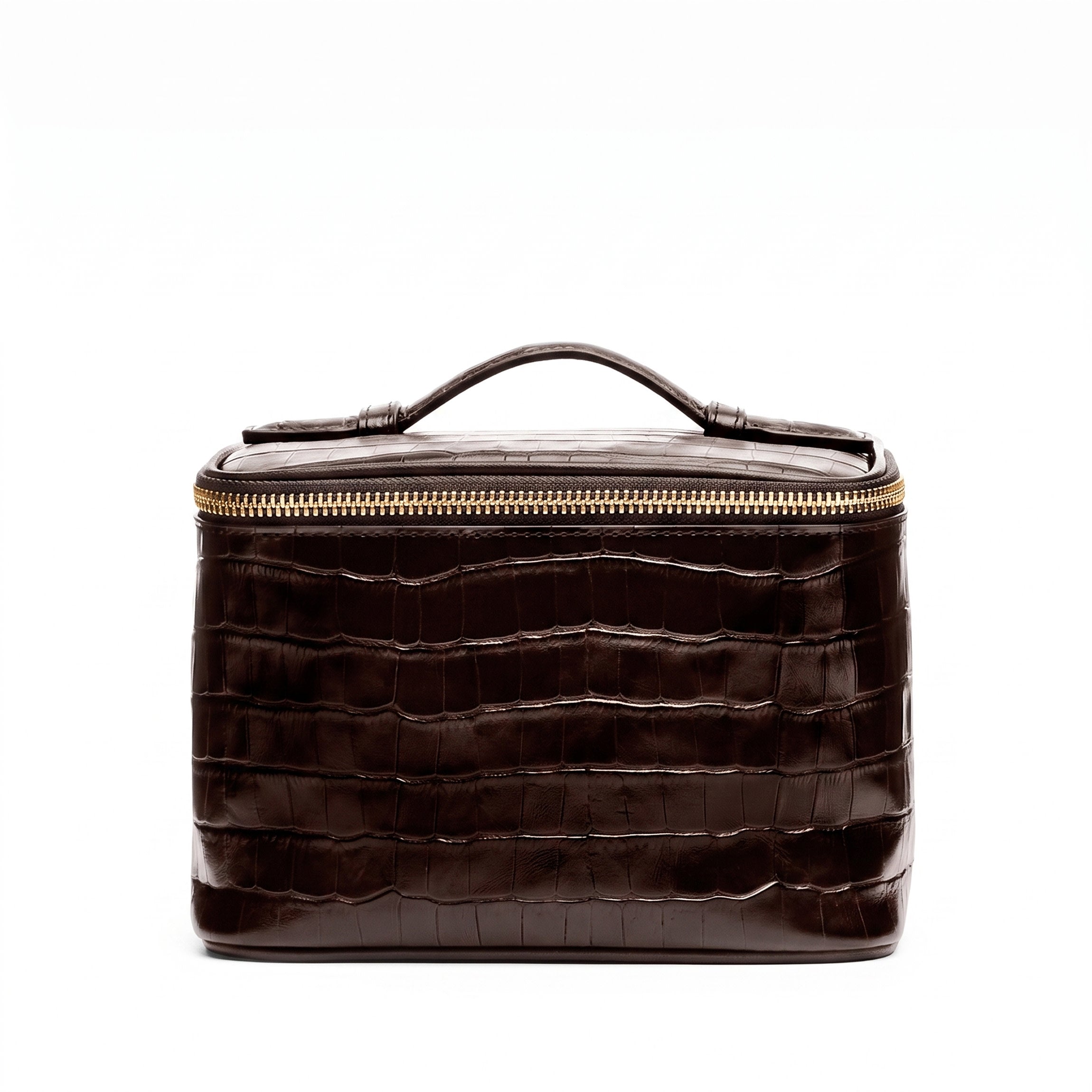 Small Train Case | Full Grain Leather, Compact Beauty Organizer