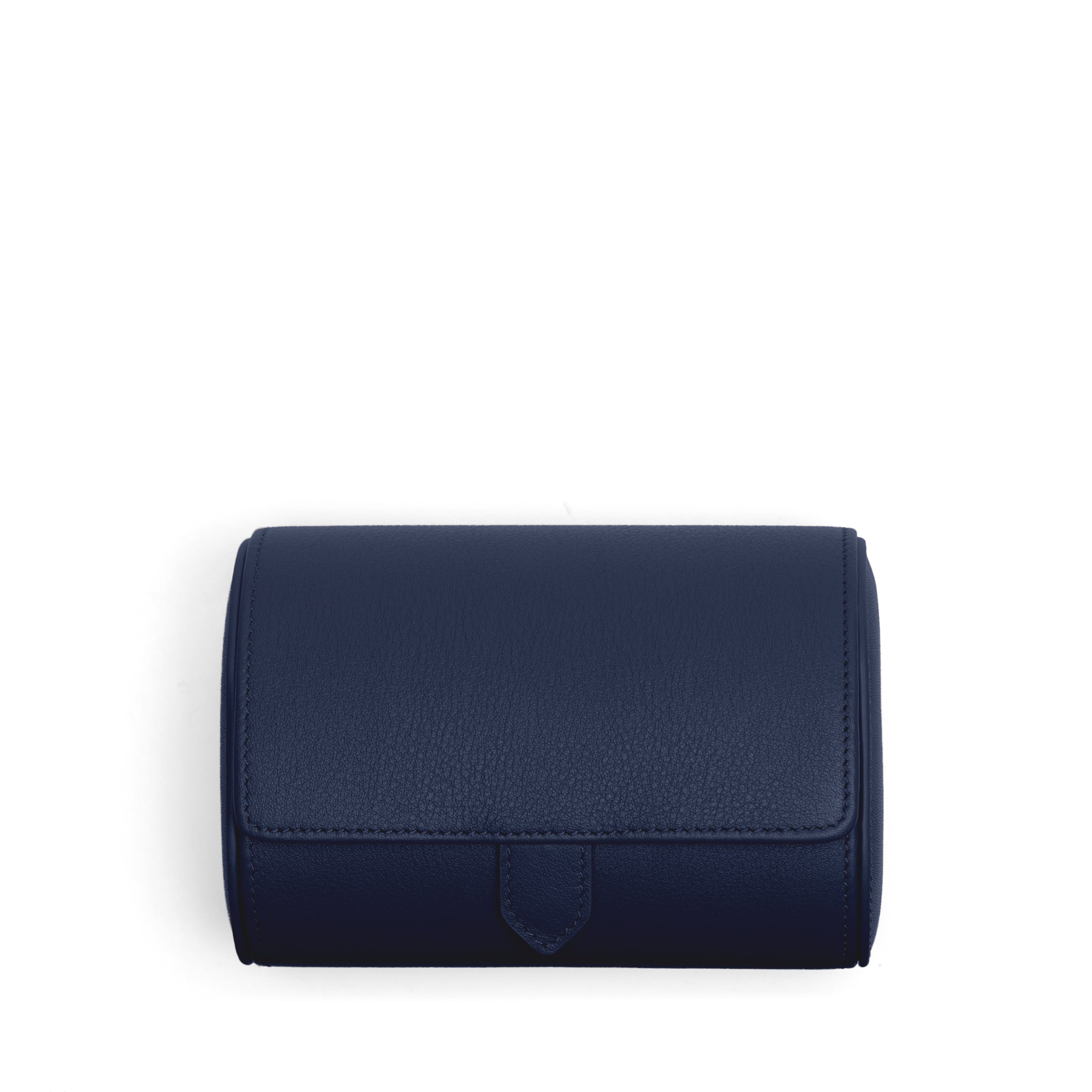 Michele Matte Navy Blue Leather Watch Double wrist Strap Matte Navy Blue Alligator Hallmark Strap – Kairos Stitch main image 2