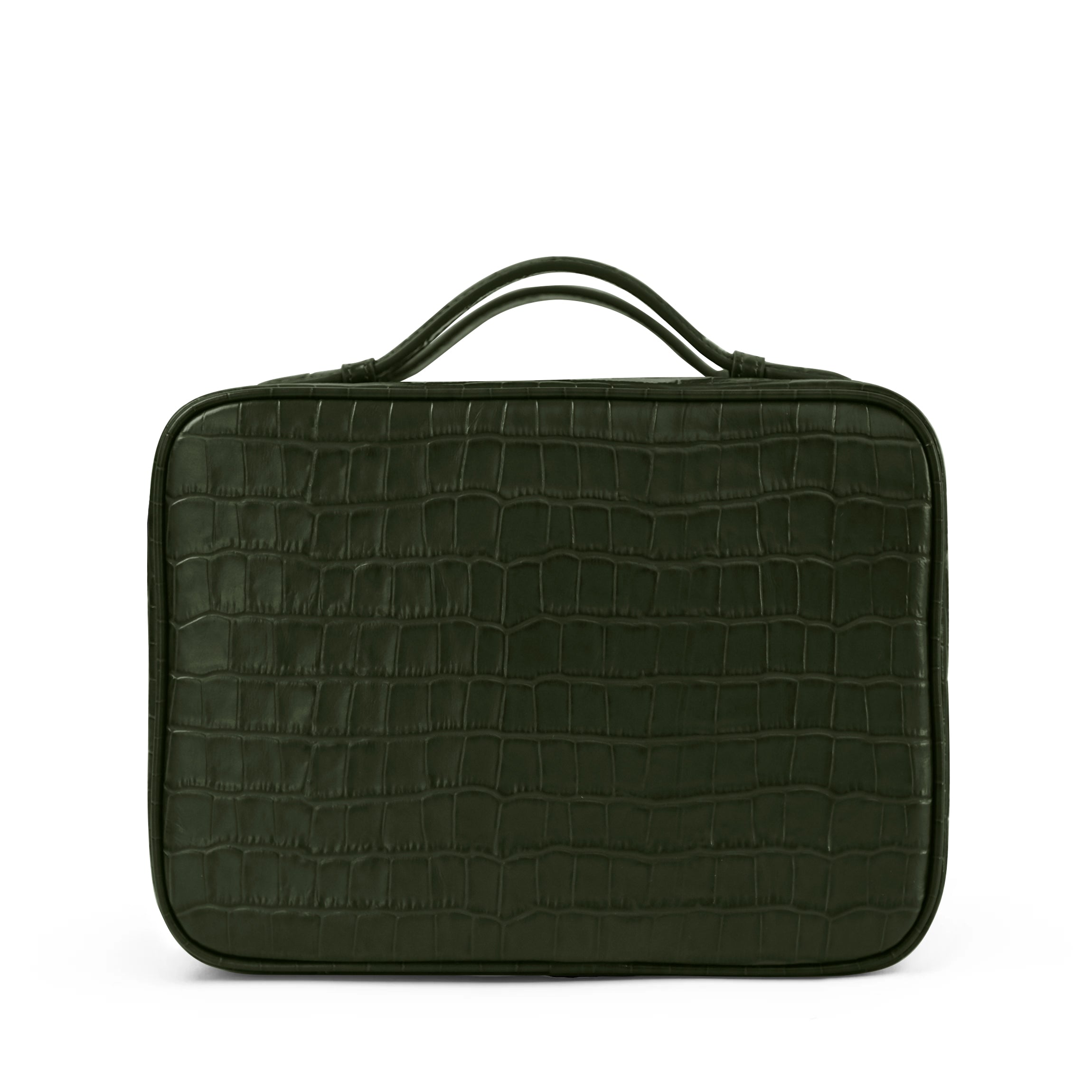 Daily Hanging Travel Case | Full Grain Leather Forest Croc Daily Hanging Travel Case | Full Grain Leather Forest Croc