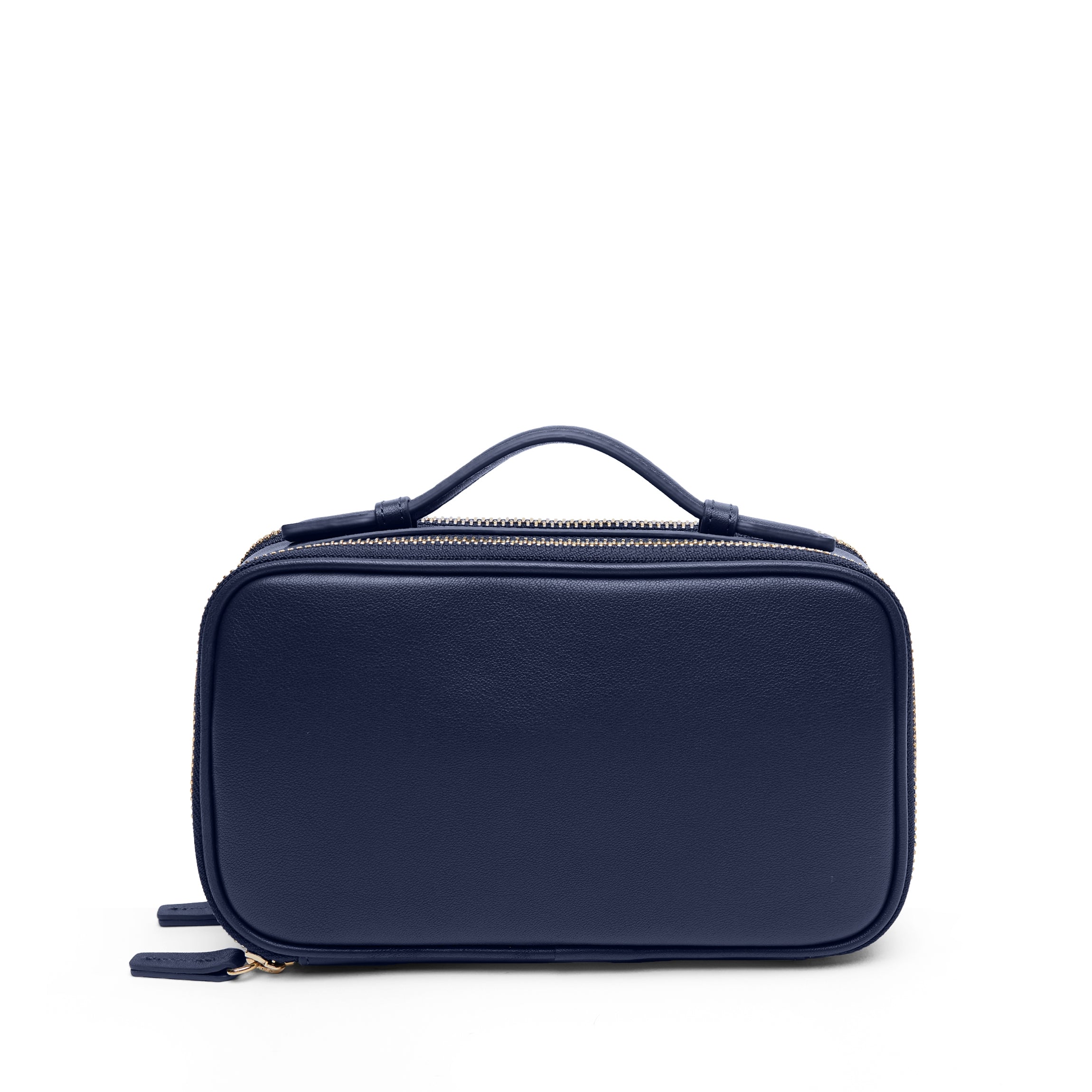 Daily Small Travel Case - Makeup brush holder, Water-resistant lining - Navy Blue