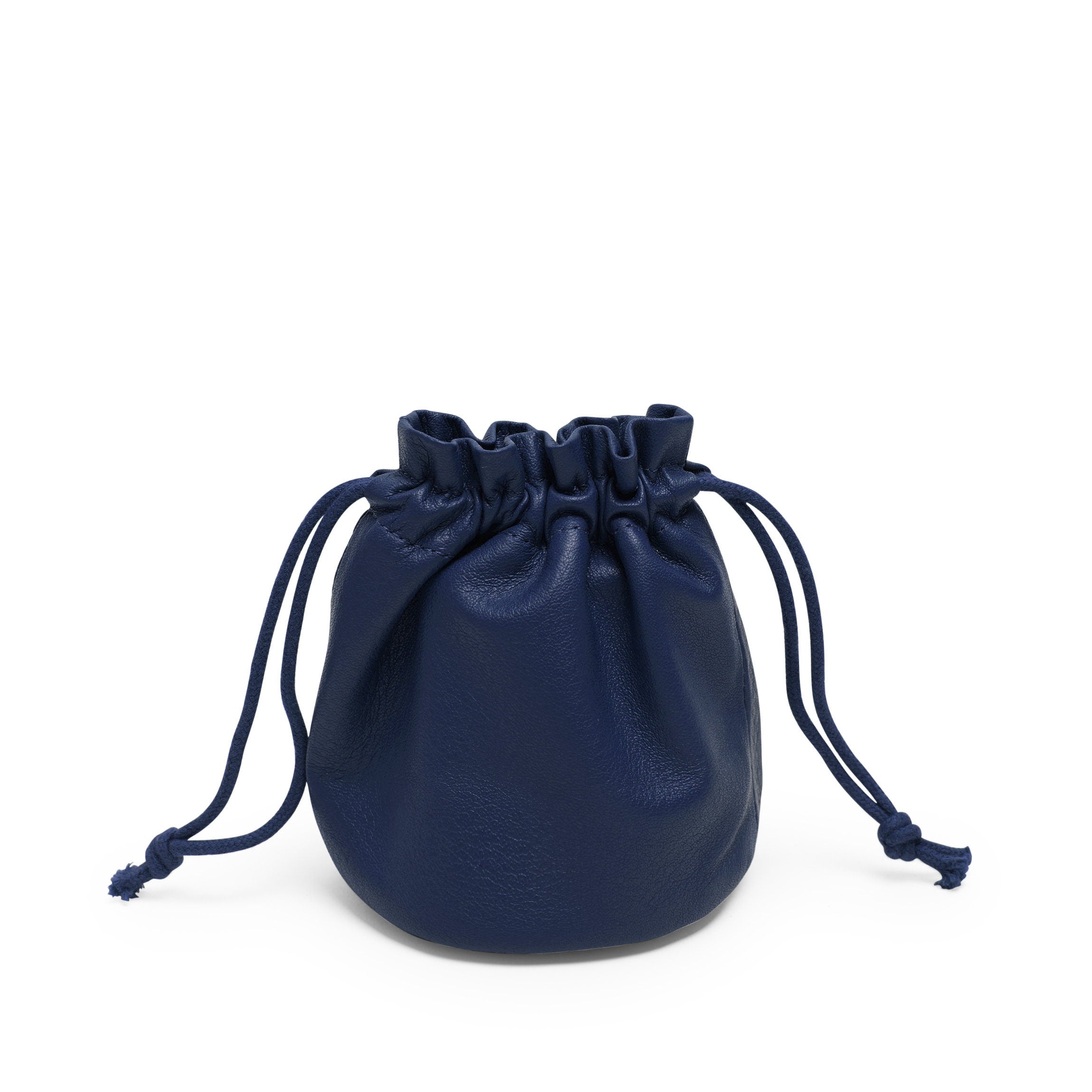 Round Drawstring Pouch | Full grain leather, compact storage