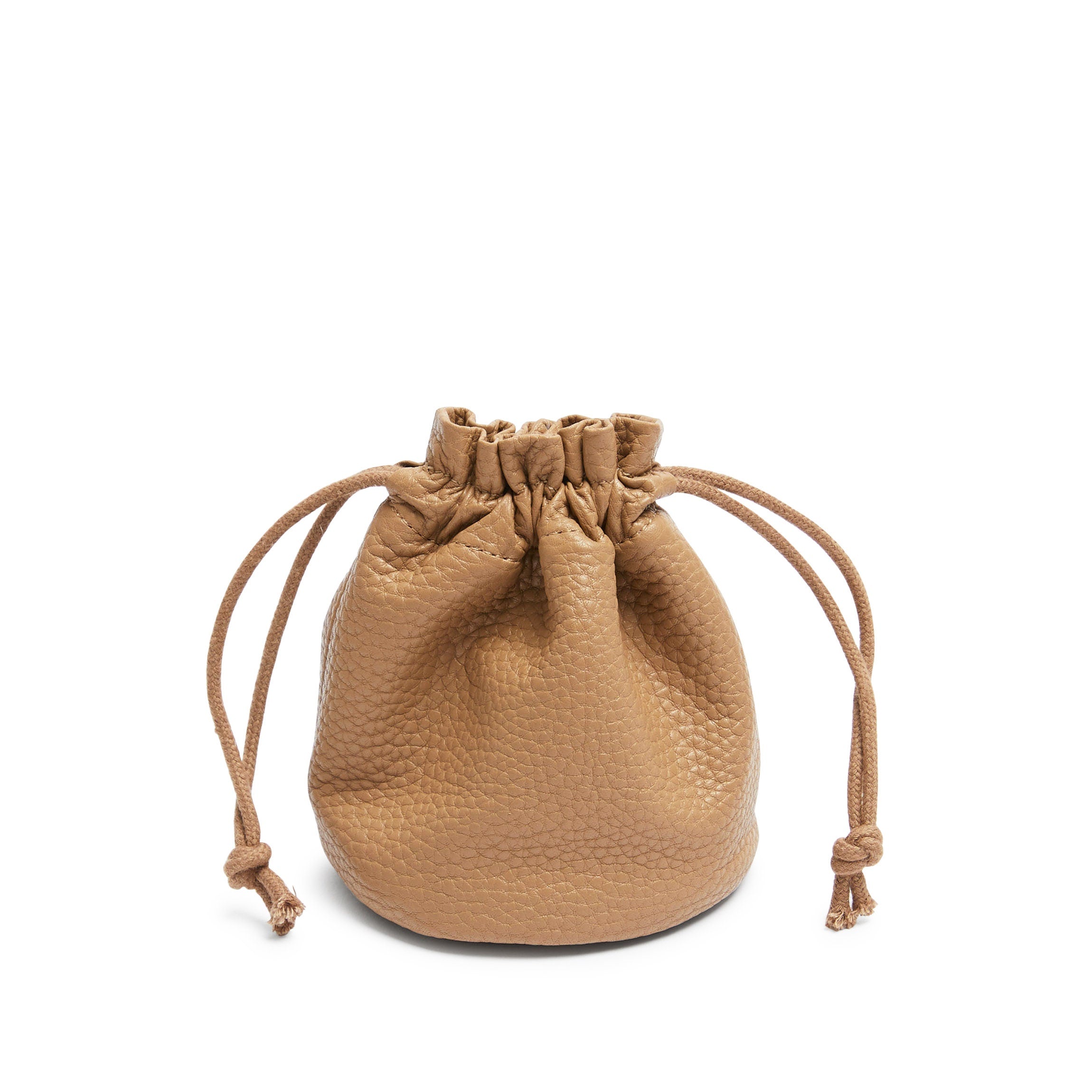 Round Drawstring Pouch | Full grain leather, compact storage