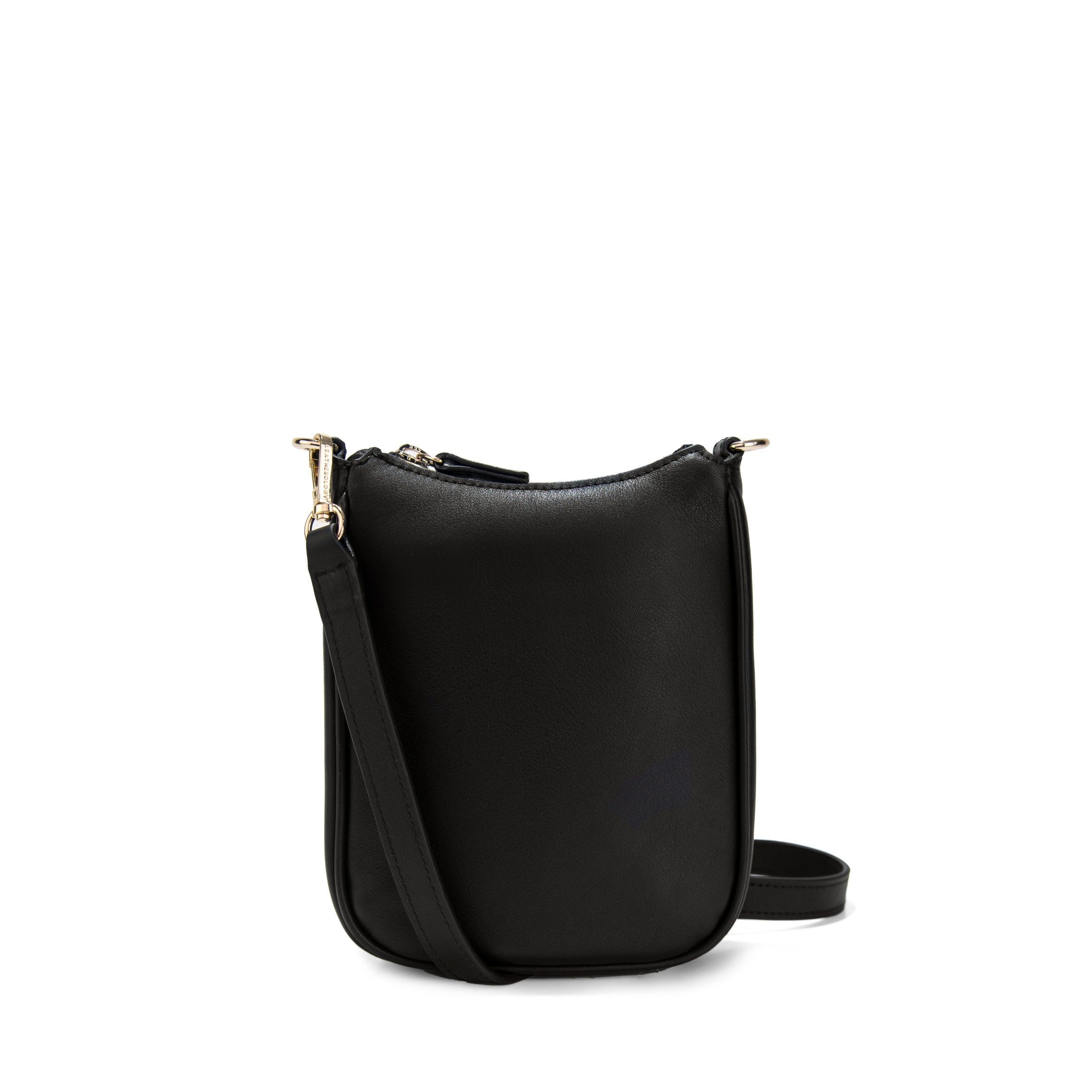 black leather backpack gold cross Greta Chain Vertical Sling - Monogrammed, Includes Chunky Accessory Chain Strap, Everyday crossbody - Black Onyx