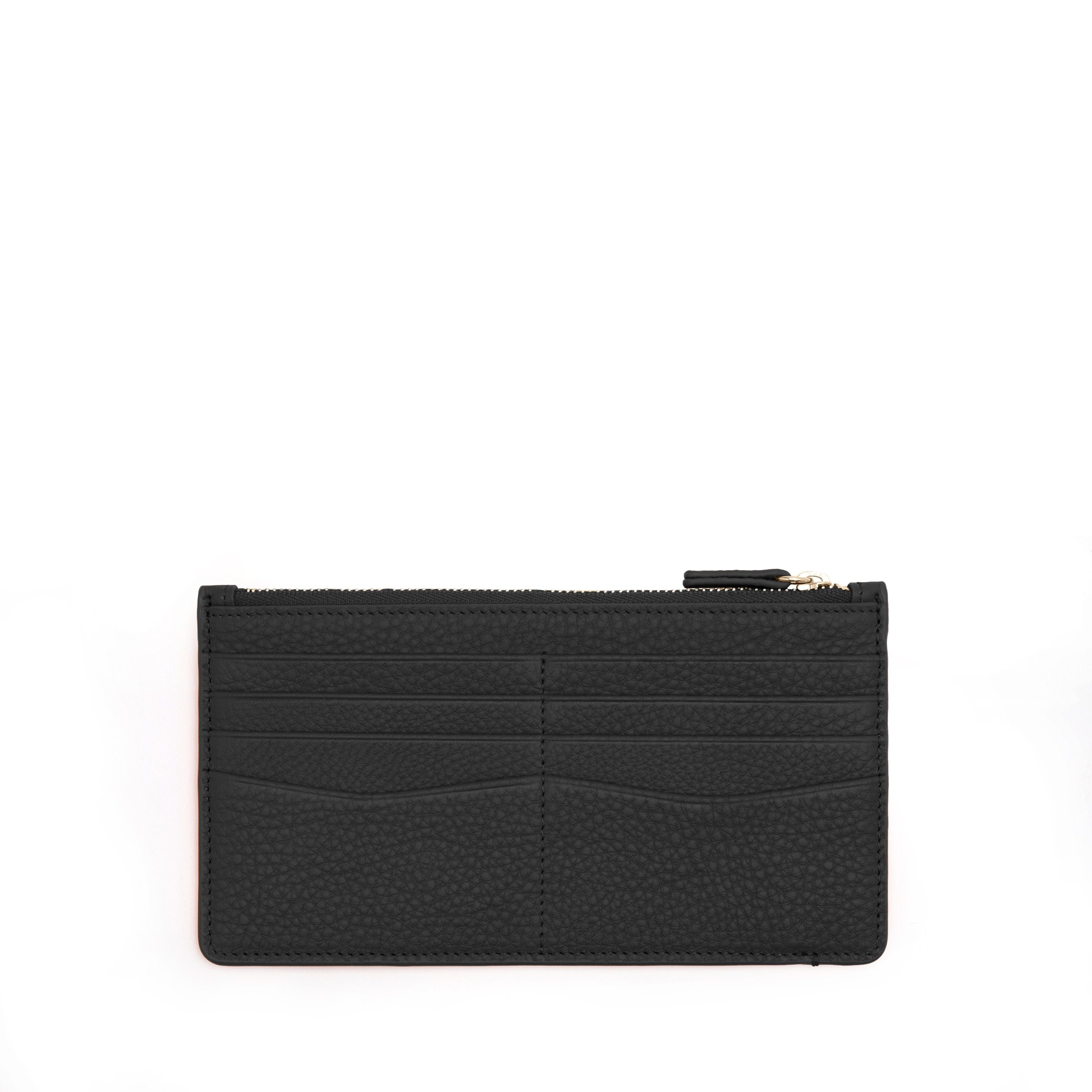 Highland Slim Horizontal Wallet | Full Grain Leather Black Pebble