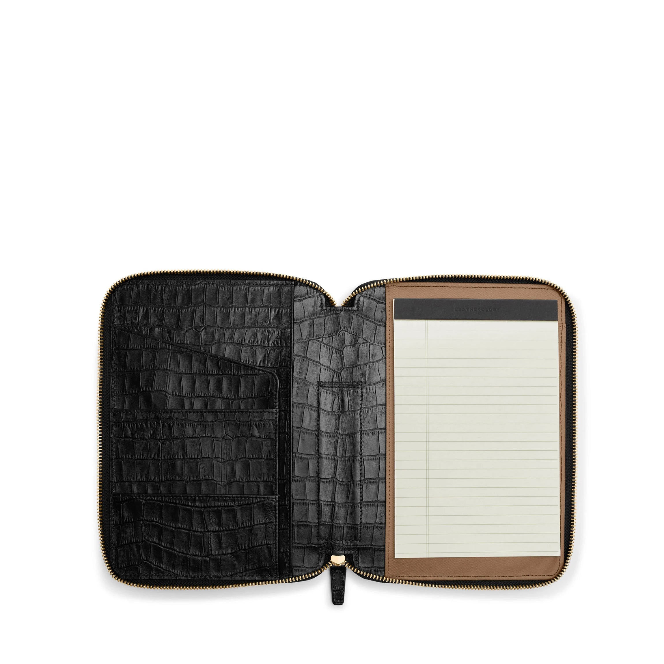 A5 Junior Zippered Padfolio | Full grain leather, compact note