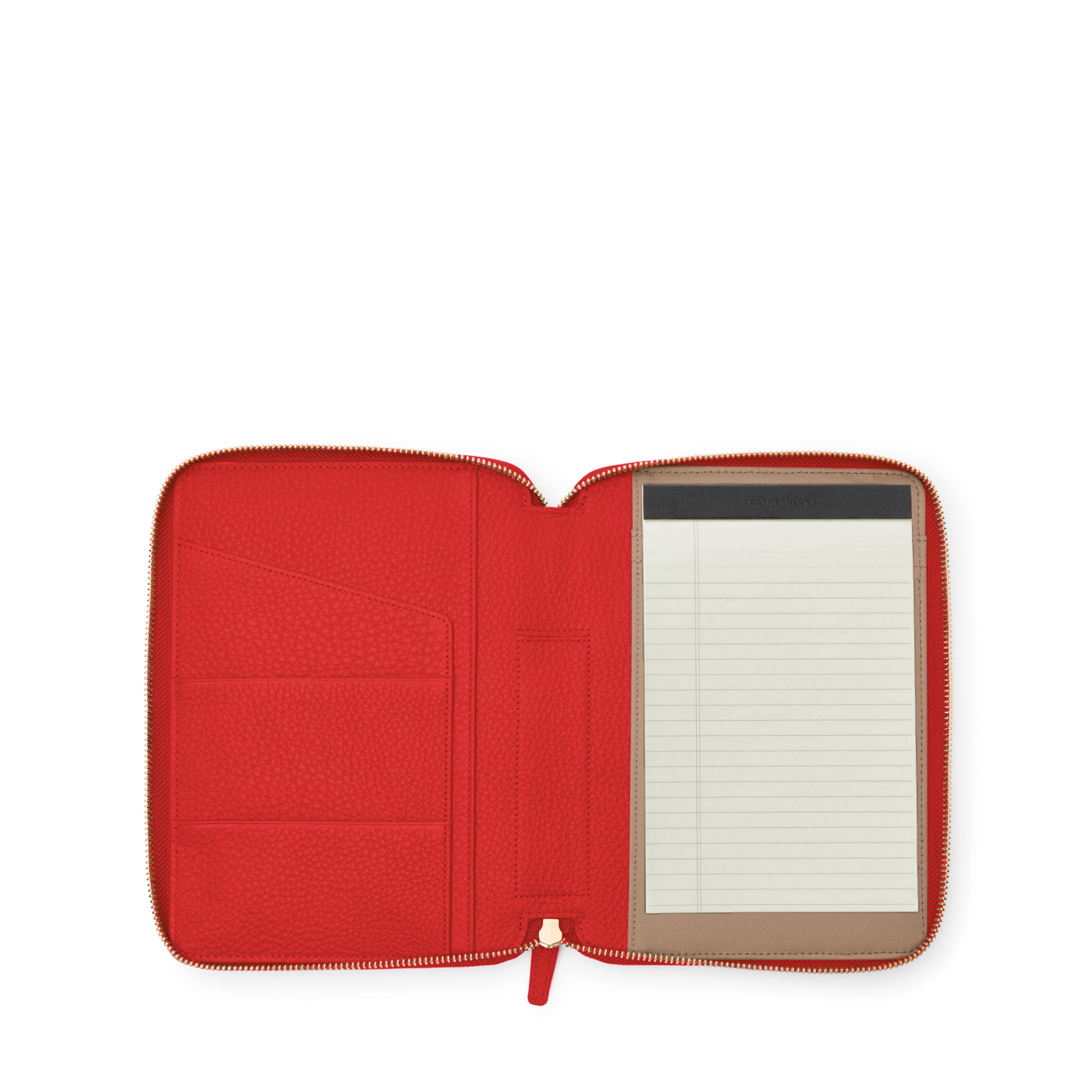 A5 Junior Zippered Padfolio | Full grain leather, compact note
