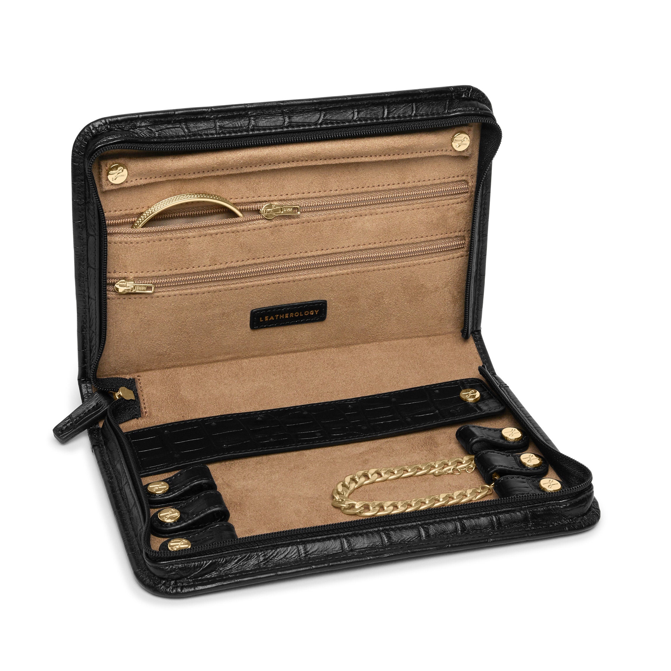 Large Jewelry Case | Full grain leather, secure jewelry storage