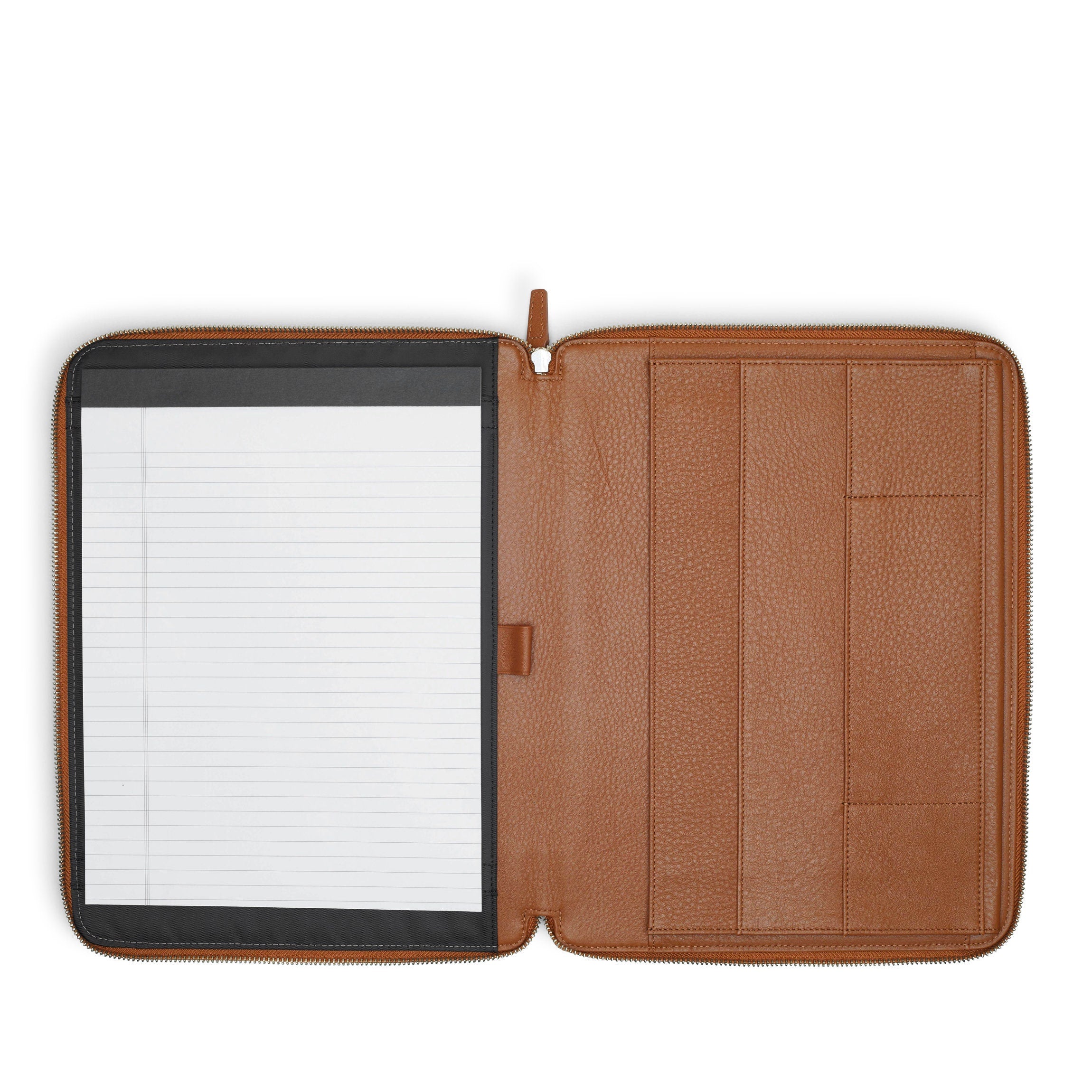 Left Handed Executive Zippered Portfolio | Full grain leather
