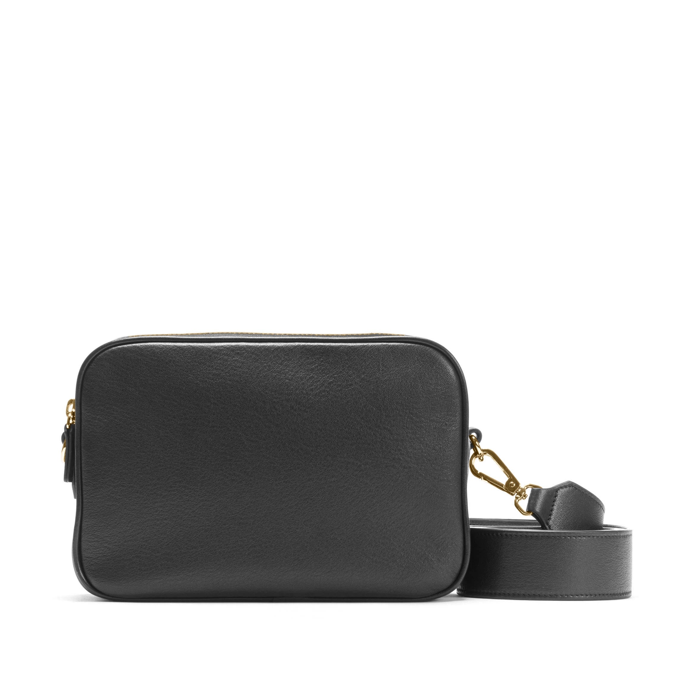 camera backpack black leather Meadow Double Zip Camera Bag