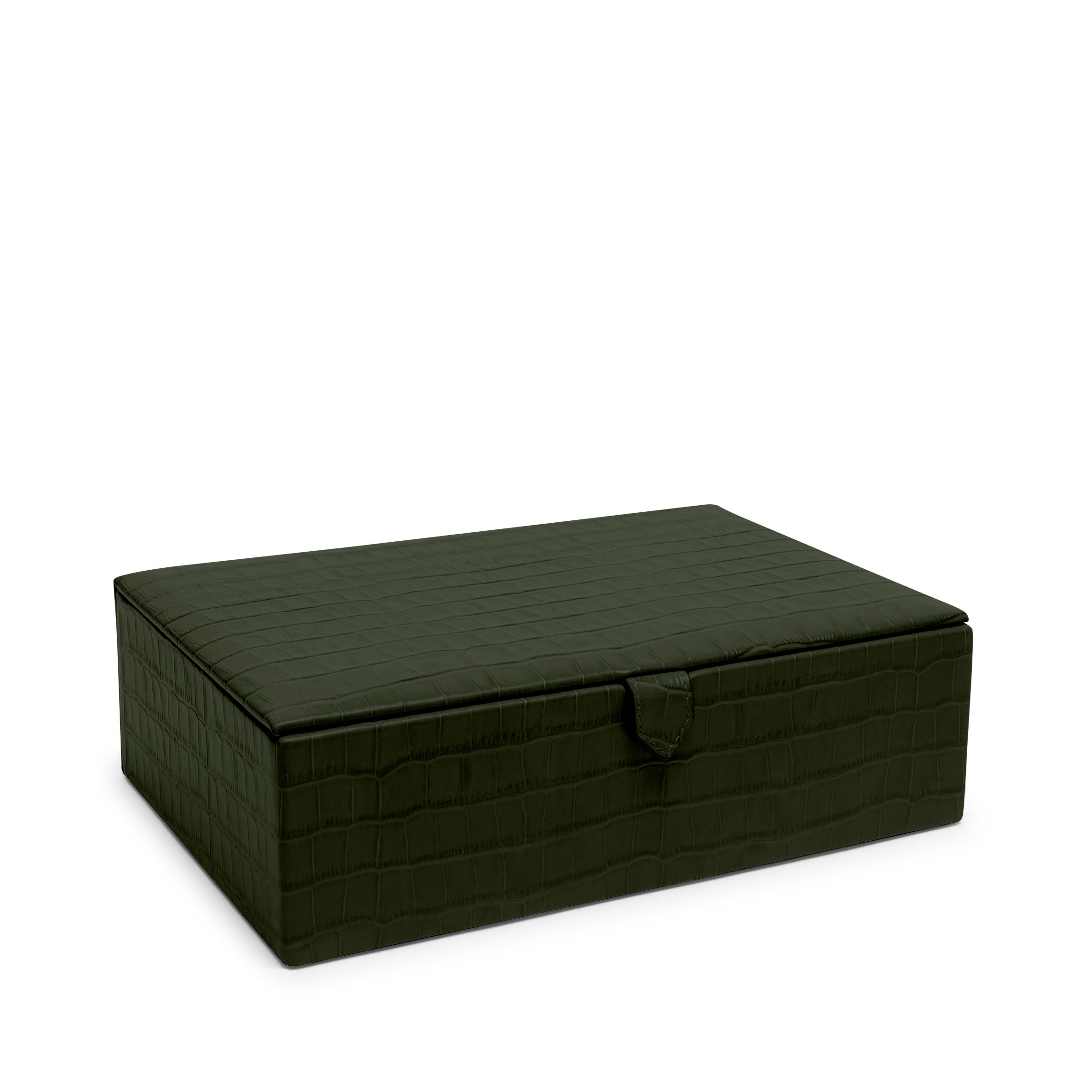 Medium Decorative Box | Full grain leather, stylish storage solution, Leatherology Forest Croc