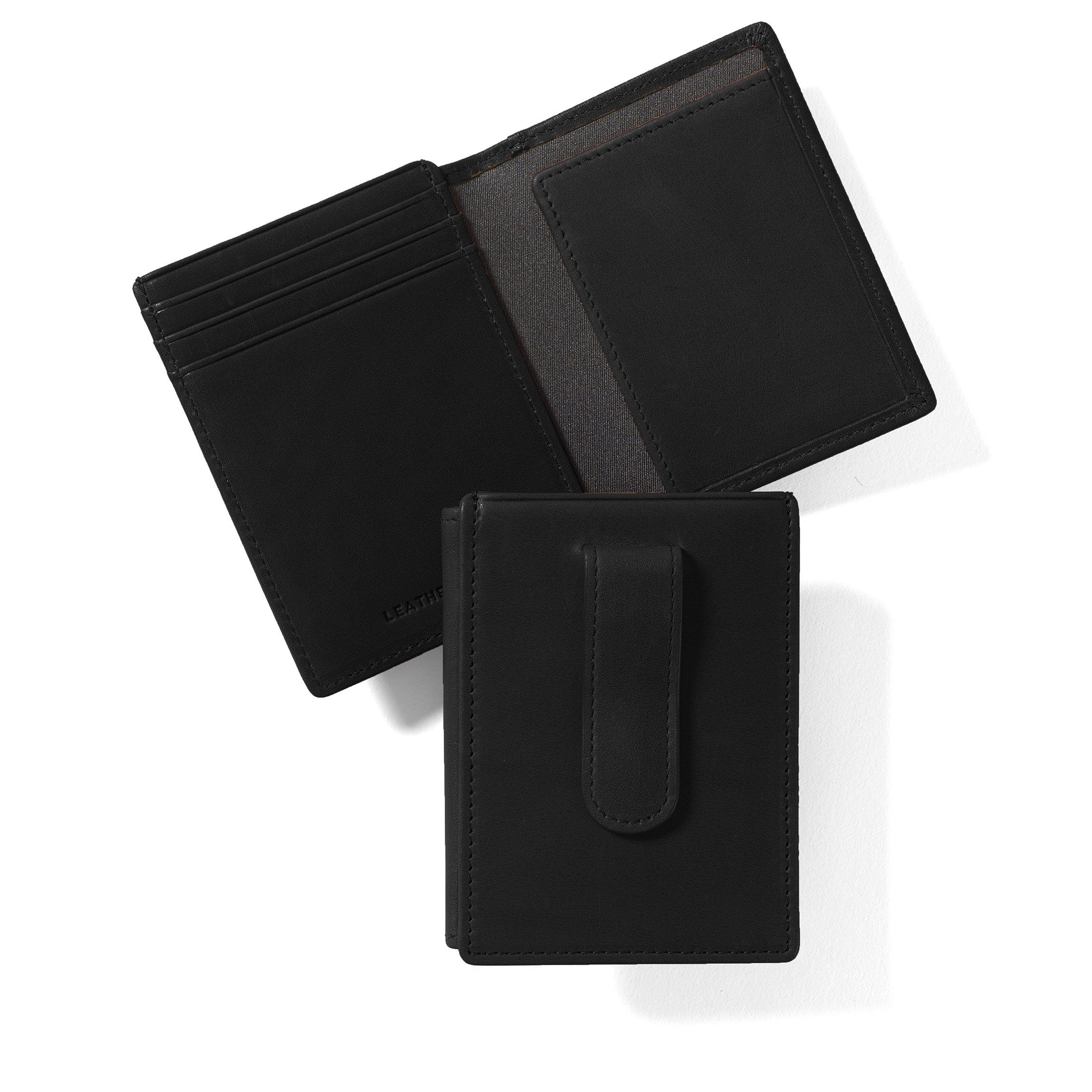 Money Clip Card Holder Full grain leather, minimalist wallet