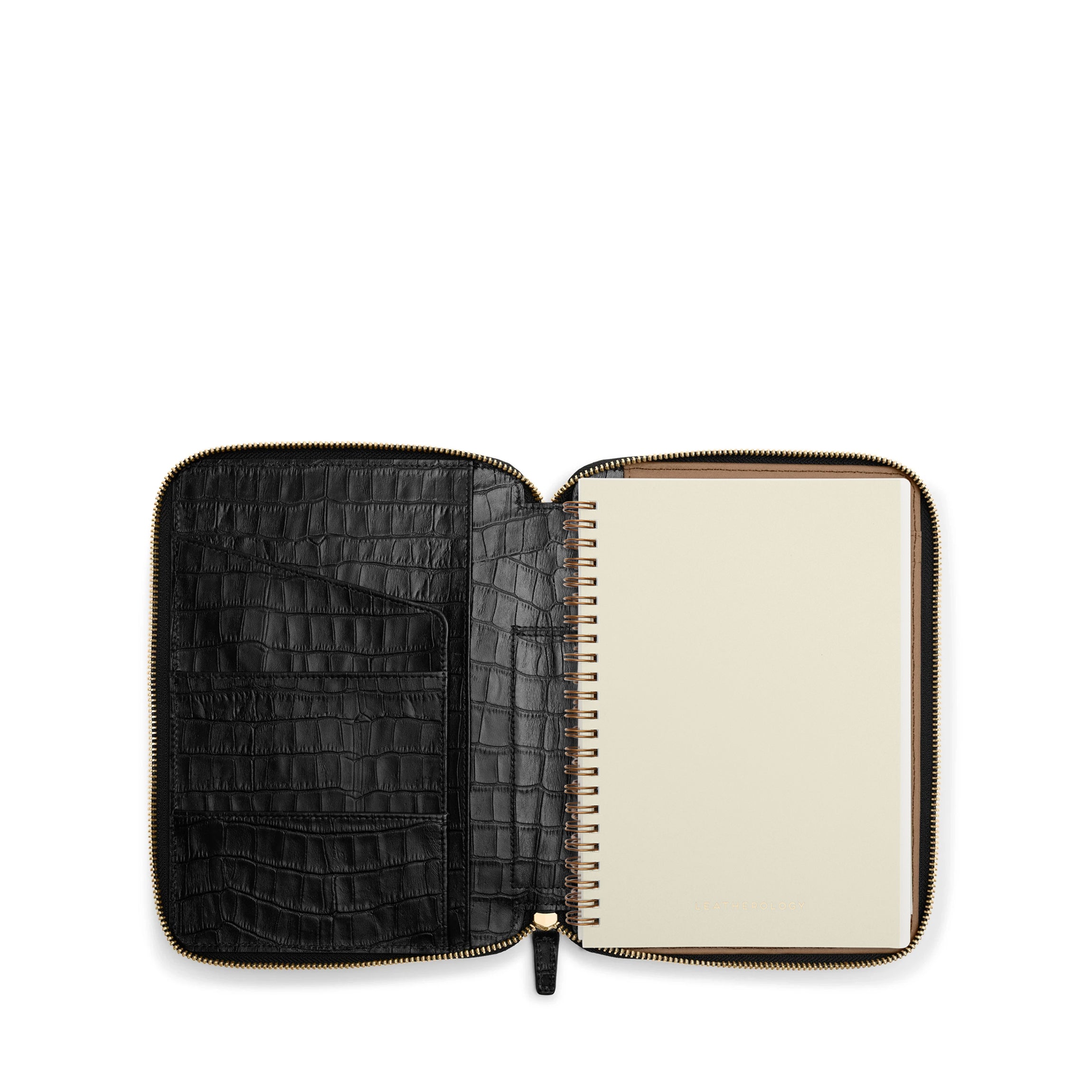 A5 Zippered Spiral Journal | Full grain leather, sleek notebook