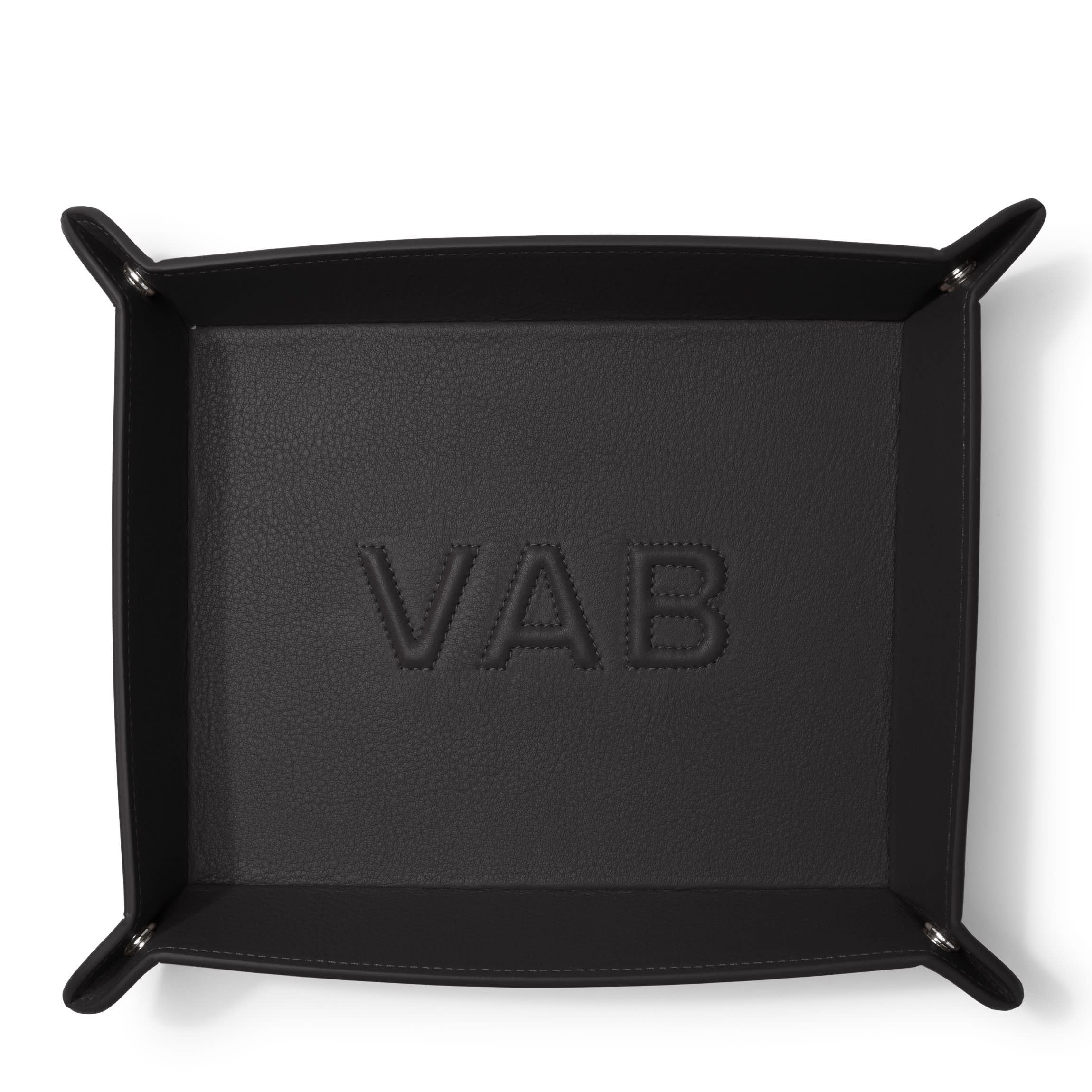 希少廃盤　SELETTI BLACK DESIGN TRAY セレッティ Rectangle Valet Tray | Full Grain Leather, Sleek Organization