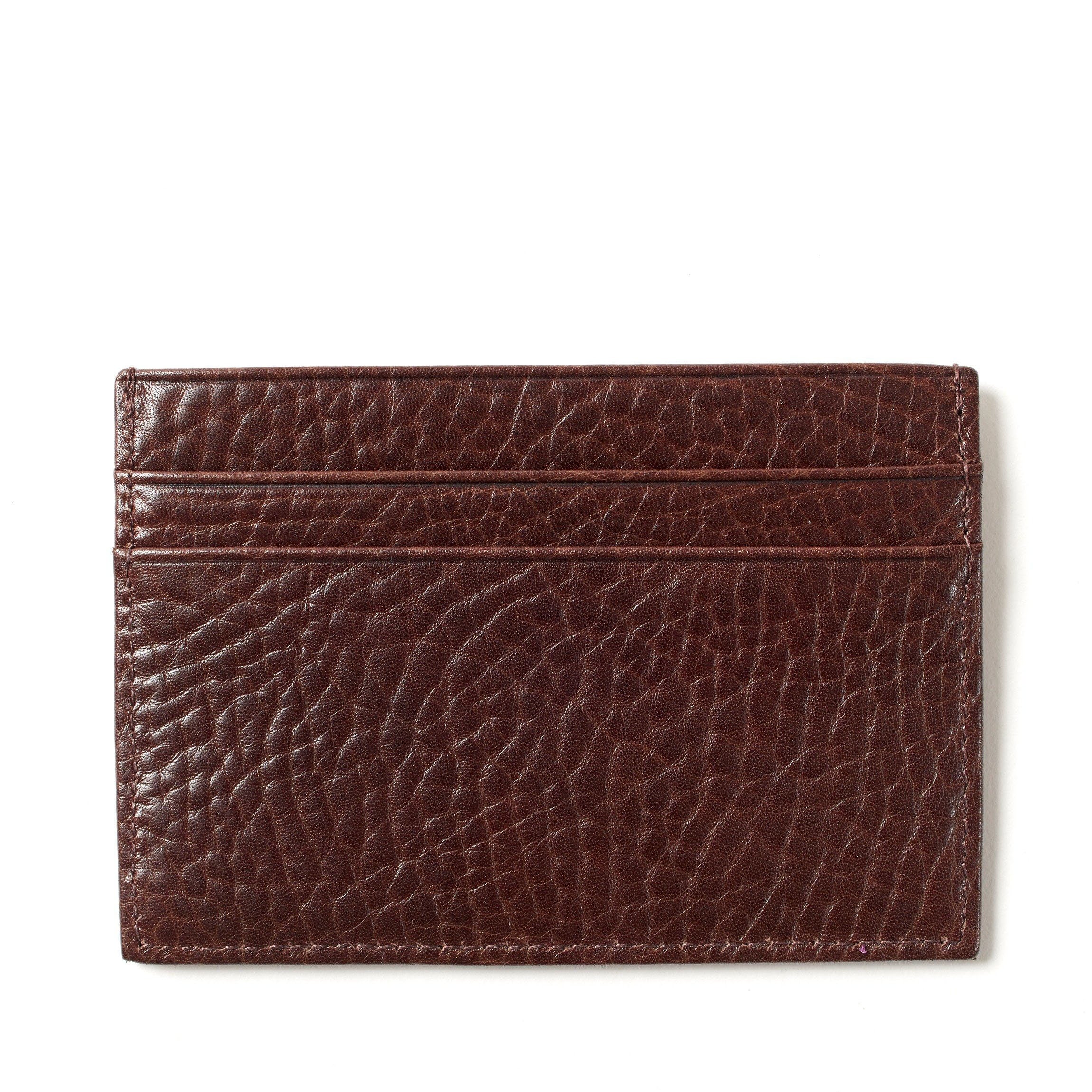 minimalist card sleeve Slim Leather Card Case - Holds Credit Cards, IDs, Business Cards, 4 Card Slots & Center Pocket - Espresso