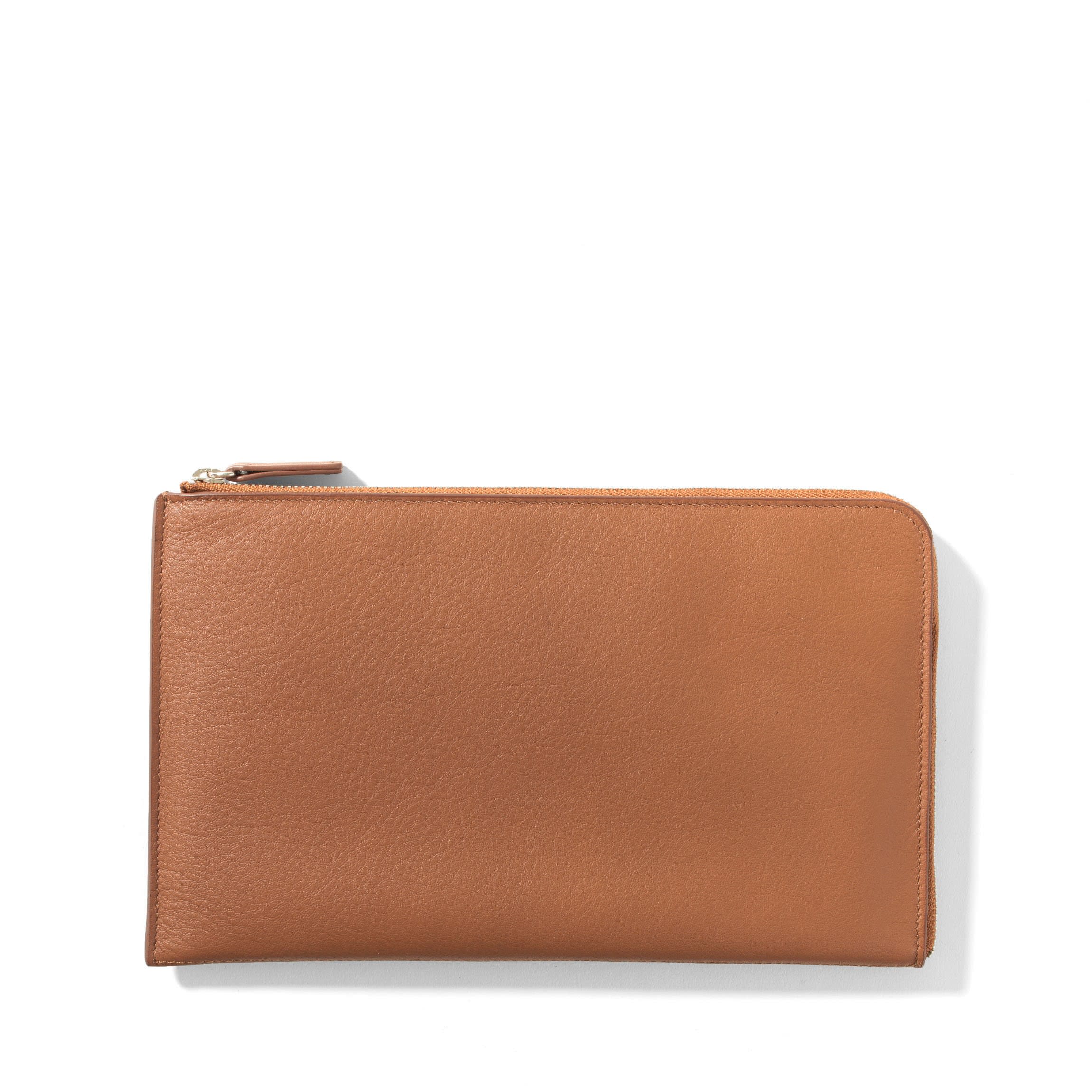 THE WARMTHCRAFTS　L SLIM ZIP WALLET ブラウン Slim Zip Travel Wallet | Full Grain Leather, Streamlined Travel