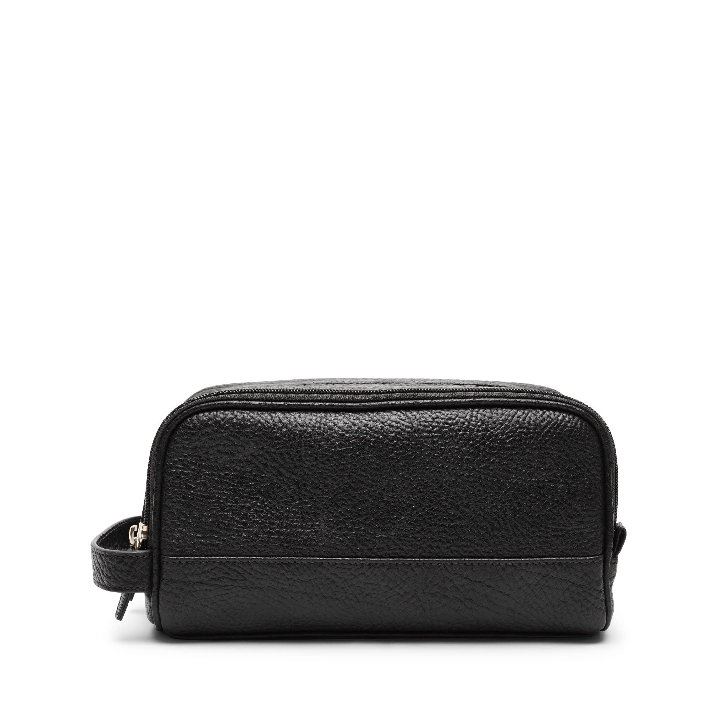 Small Double Zip Toiletry Bag | Full grain leather, compact