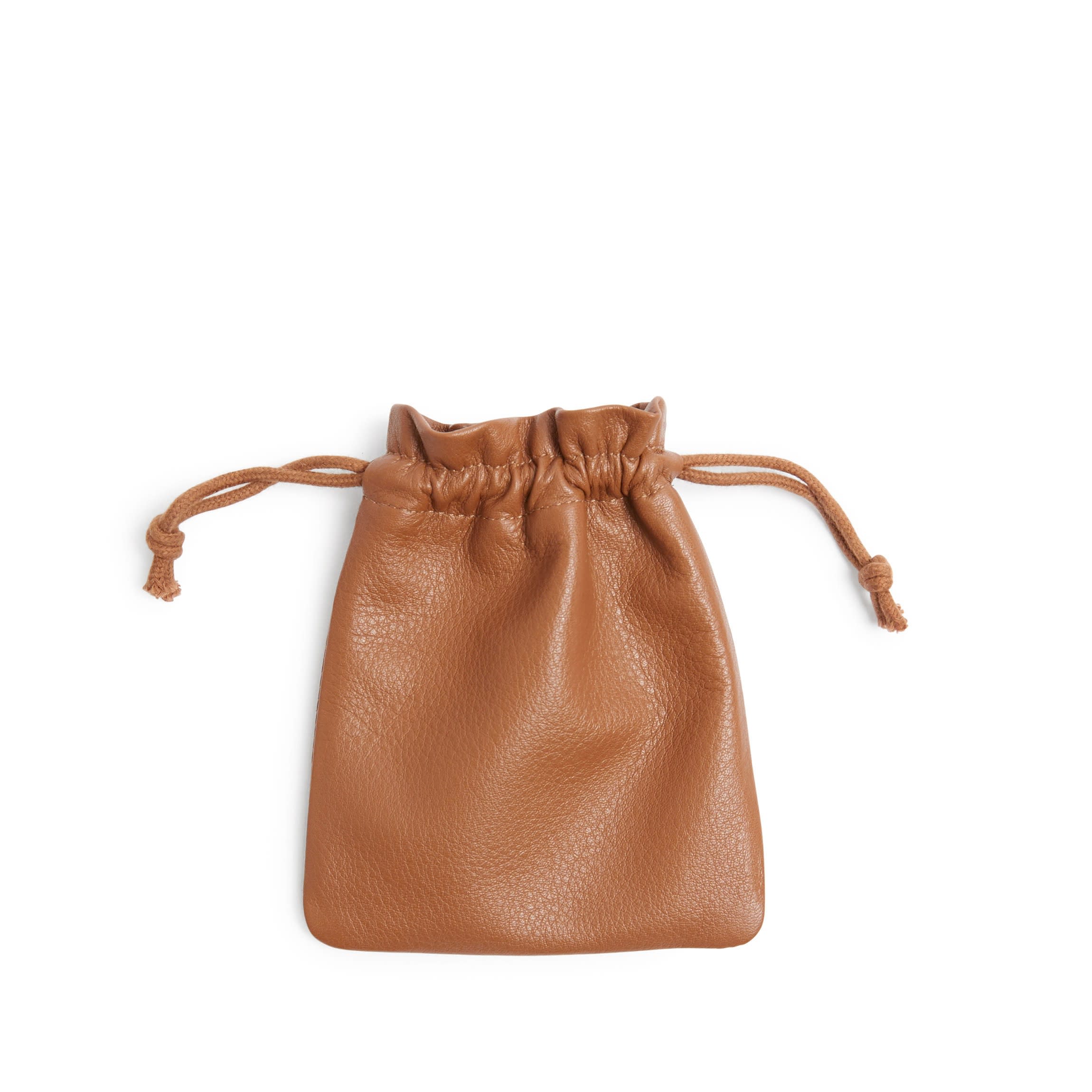 Flat Drawstring Pouch | Full grain leather, versatile storage 