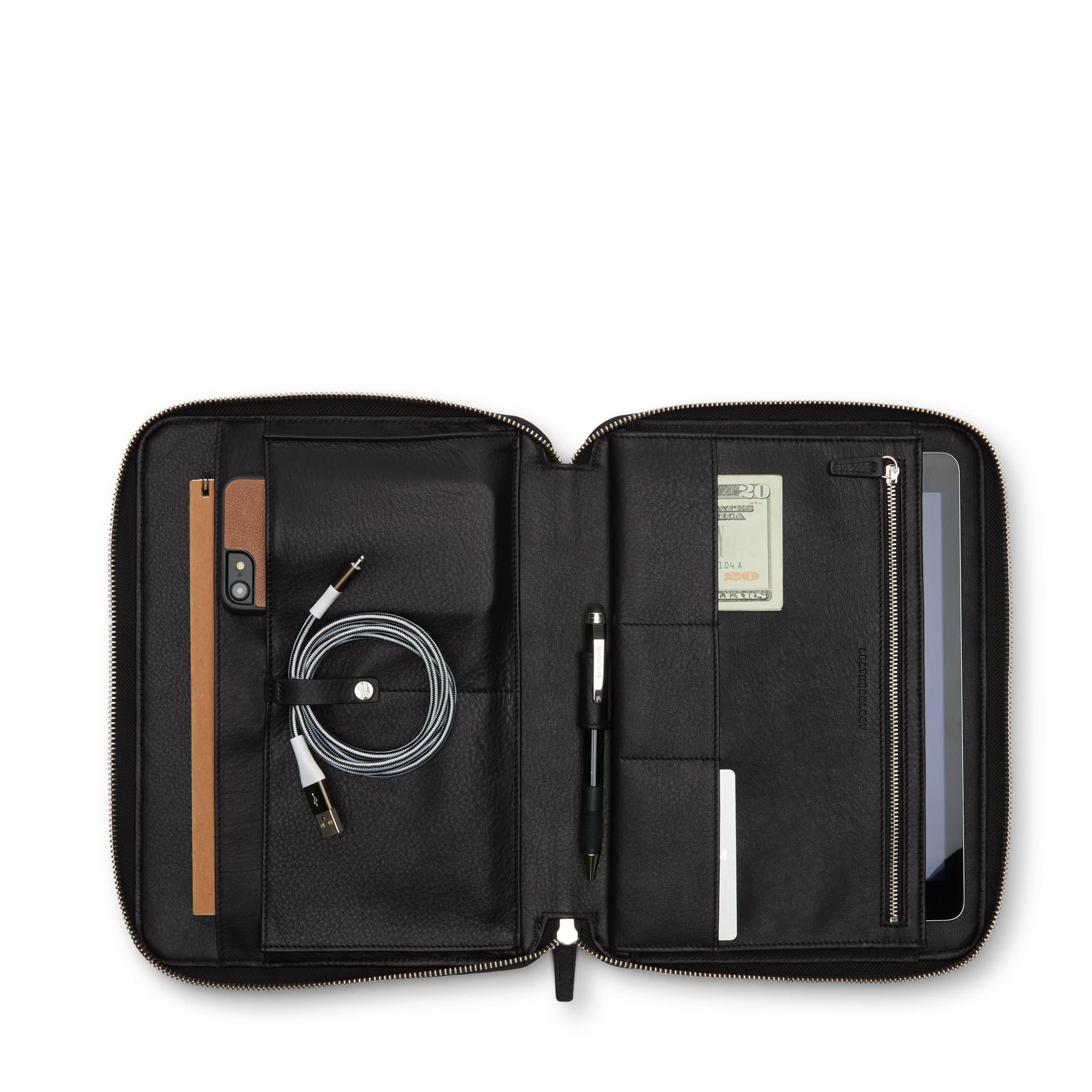 Leatherology Black Onyx Tablet Case Sleeve Compatible with 12.9 iPad Pro : Leatherology Black Onyx Leatherology Tech Tablet