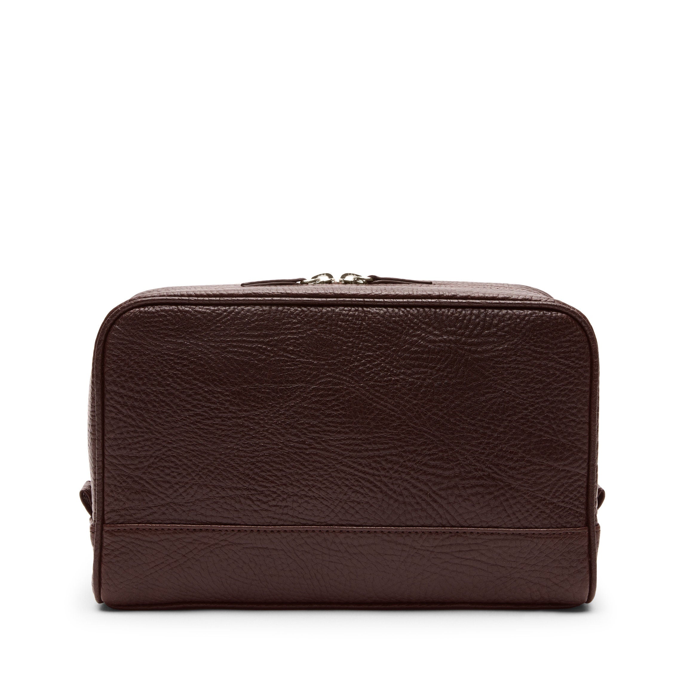 classic roomy women's toiletry bags for travel Top Zip Leather Toiletry Bag - Water-Resistant Lining, Slim Profile Standing Design - Espresso