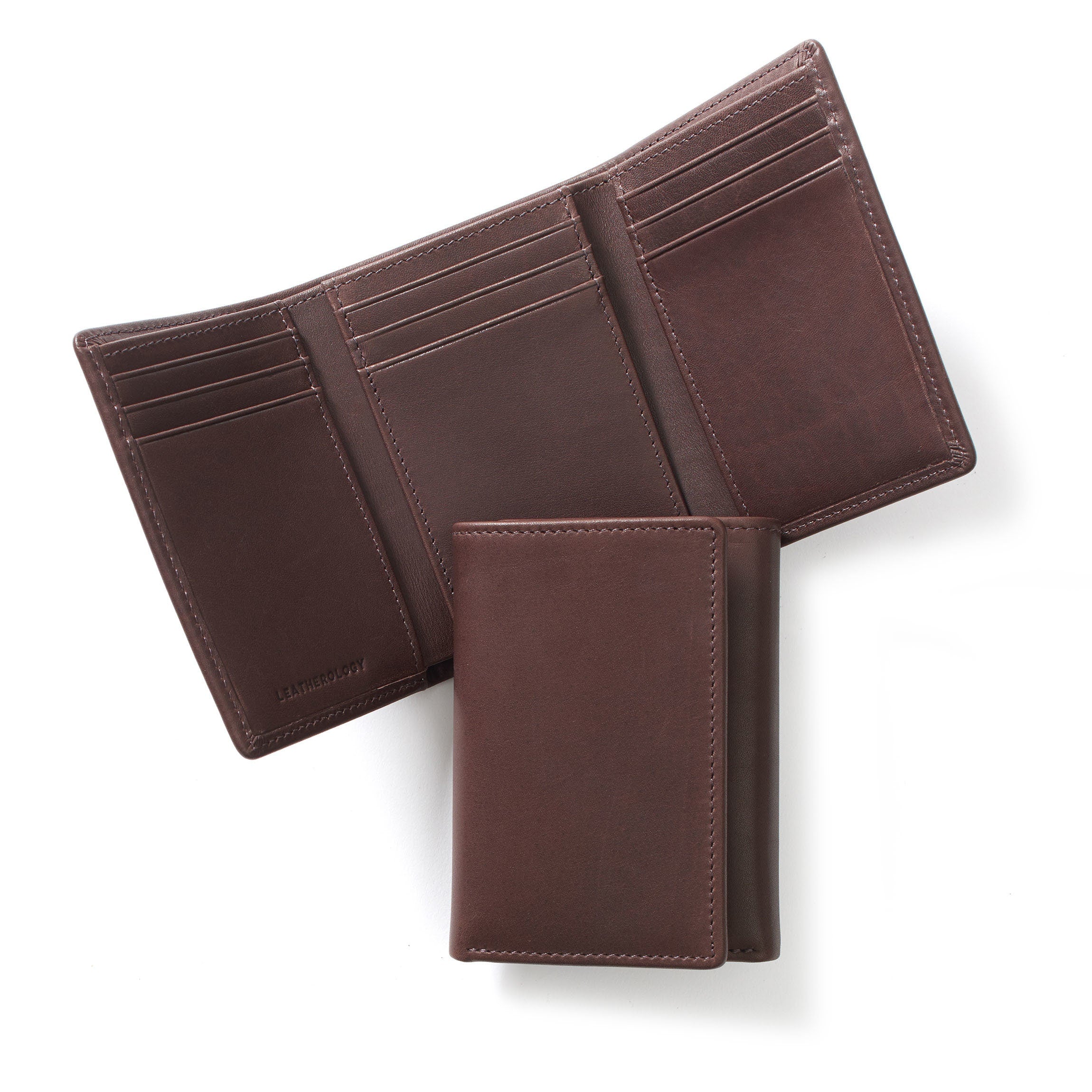 Licensed US Navy Trifold Wallet – RFID Blocking Genuine Leather Minimalist Wallet In Brown - View #7