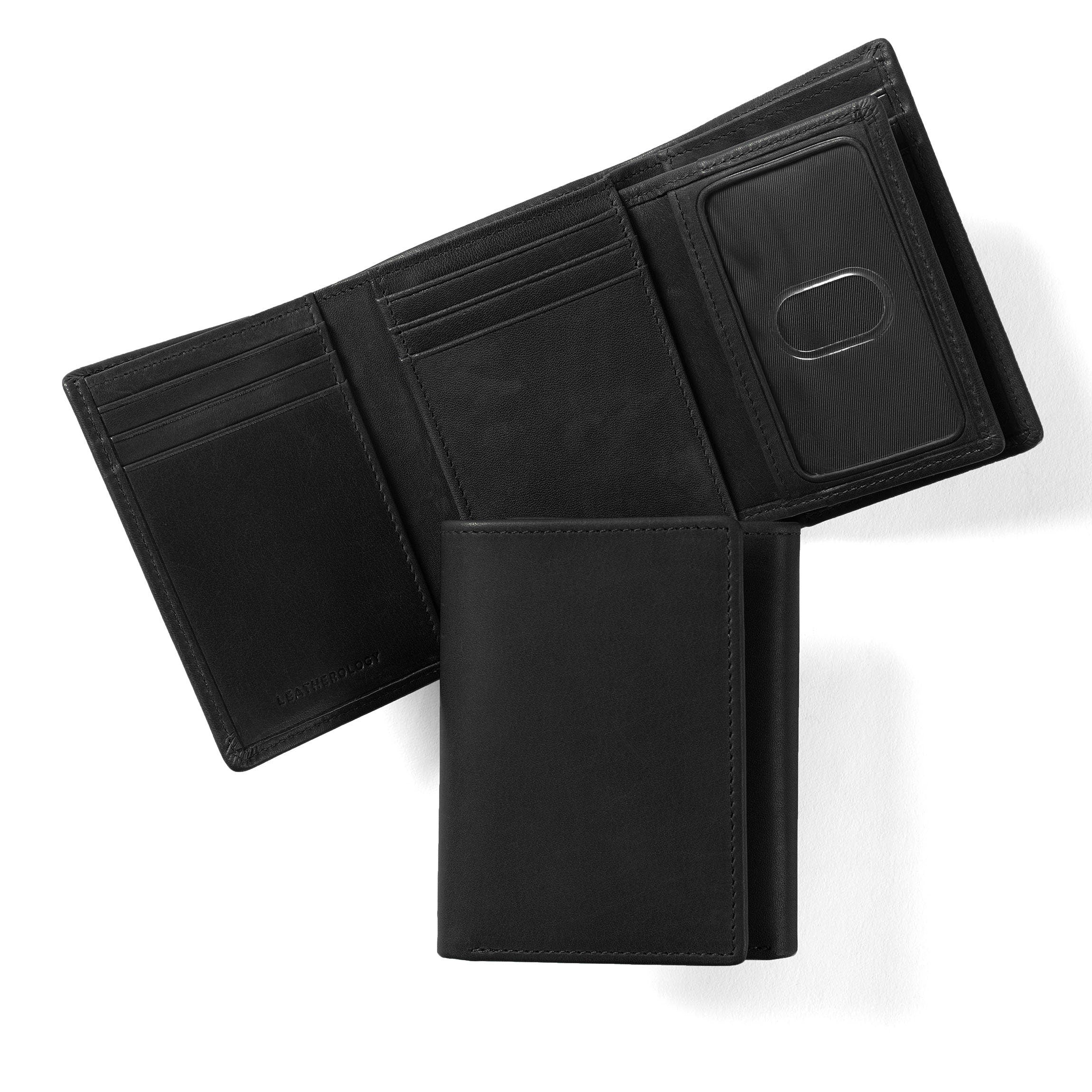 return to dark tower card sleeves Leatherology Black Oil Trifold With Card Wallet