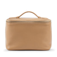 Medium Train Case | Full grain leather, versatile travel storage, Leatherology Camel