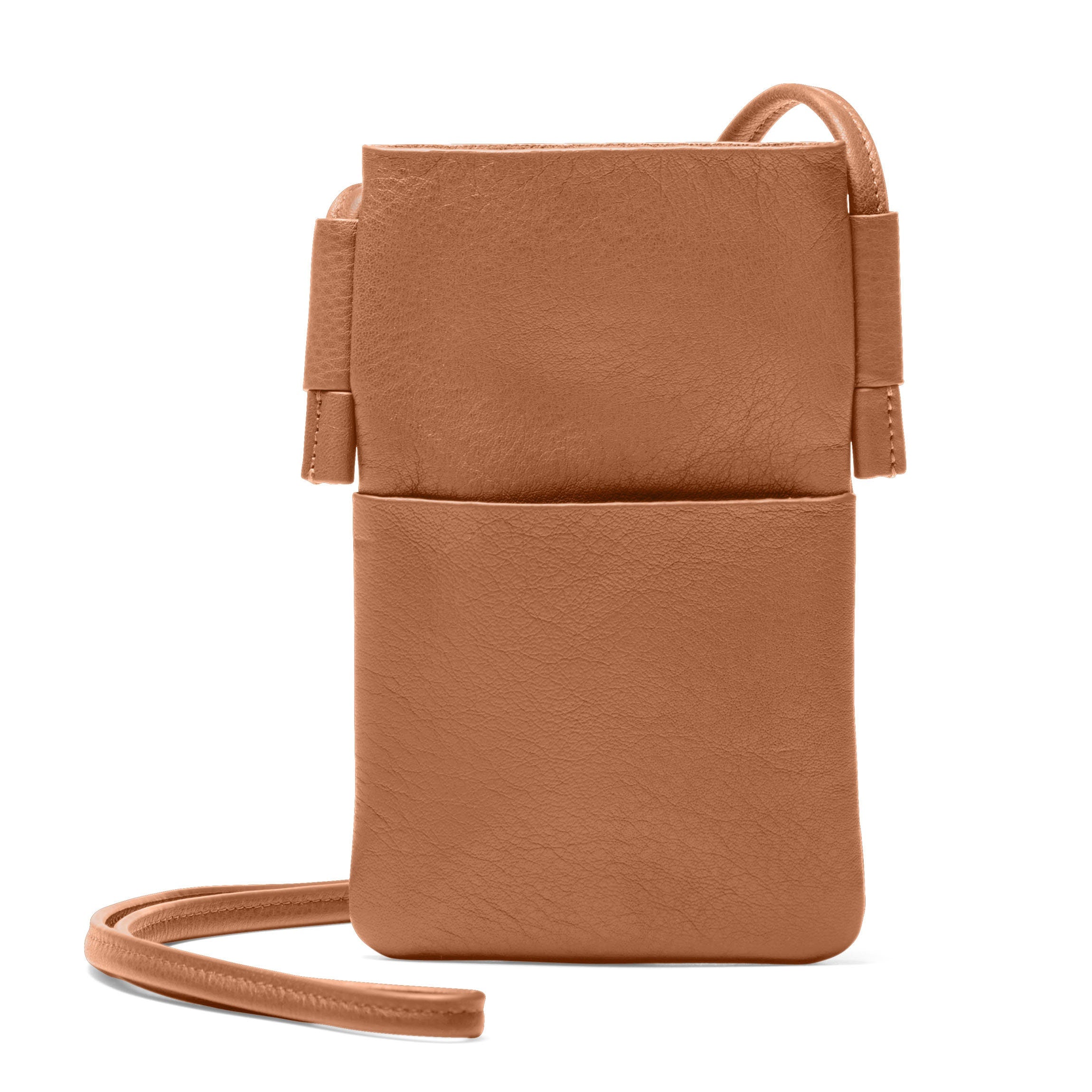 Long Crossbody Phone Pocket | Full grain leather, hands-free