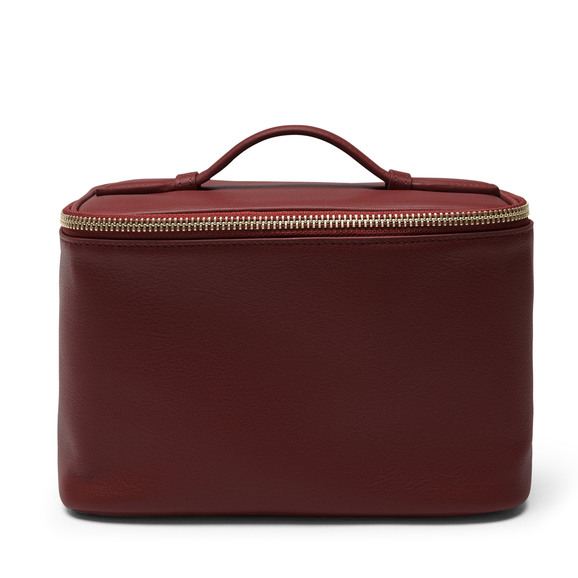 burgundy travel makeup bag Toiletry in & Eggplant Zippered pockets keep smaller necessitieslike razors or jade rollerssecure Leather Medium Train Case -