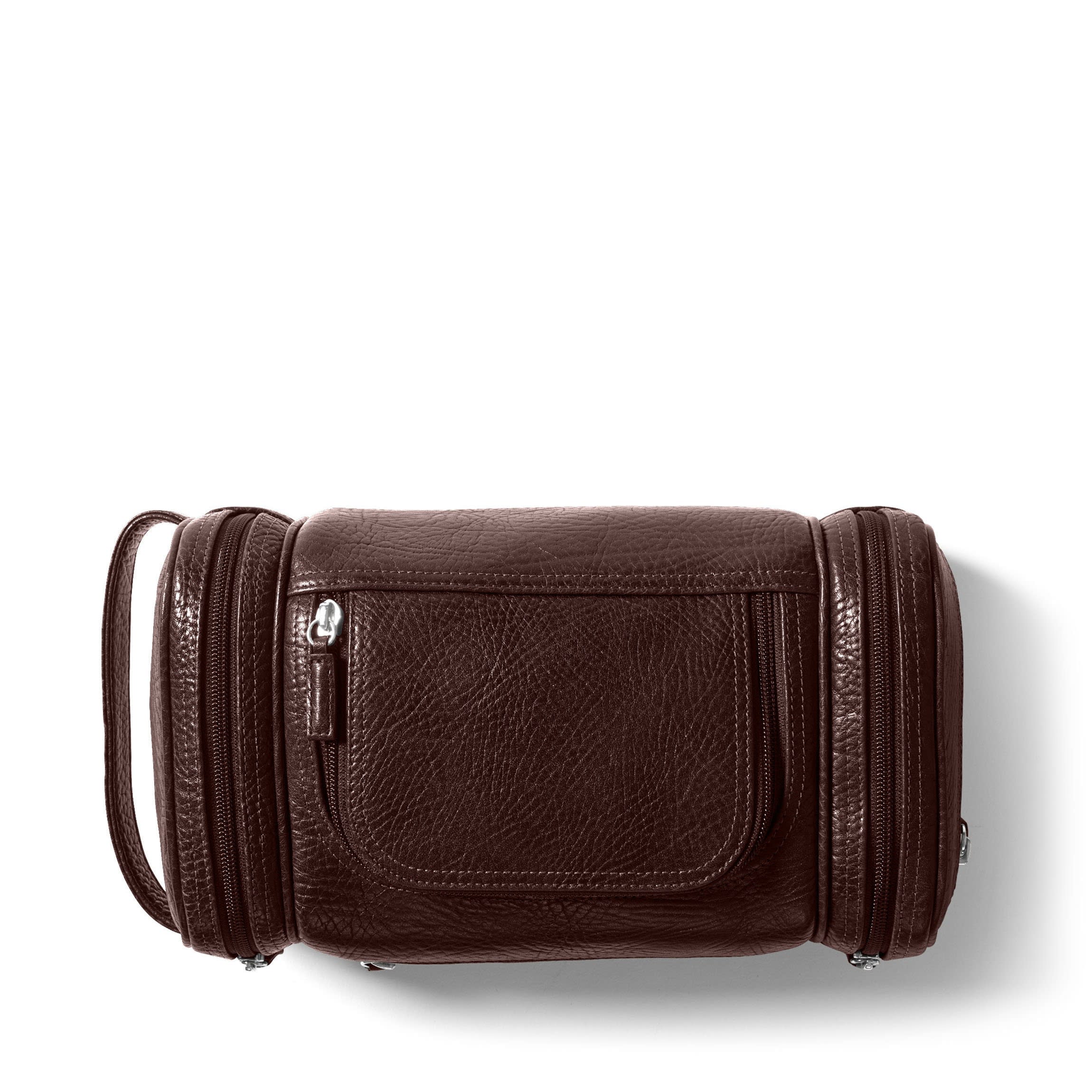 designer genuine leather toiletry travel bag men Johnny for (Antique Brown) ons and suitcases Von Baer Superior Women's Premium