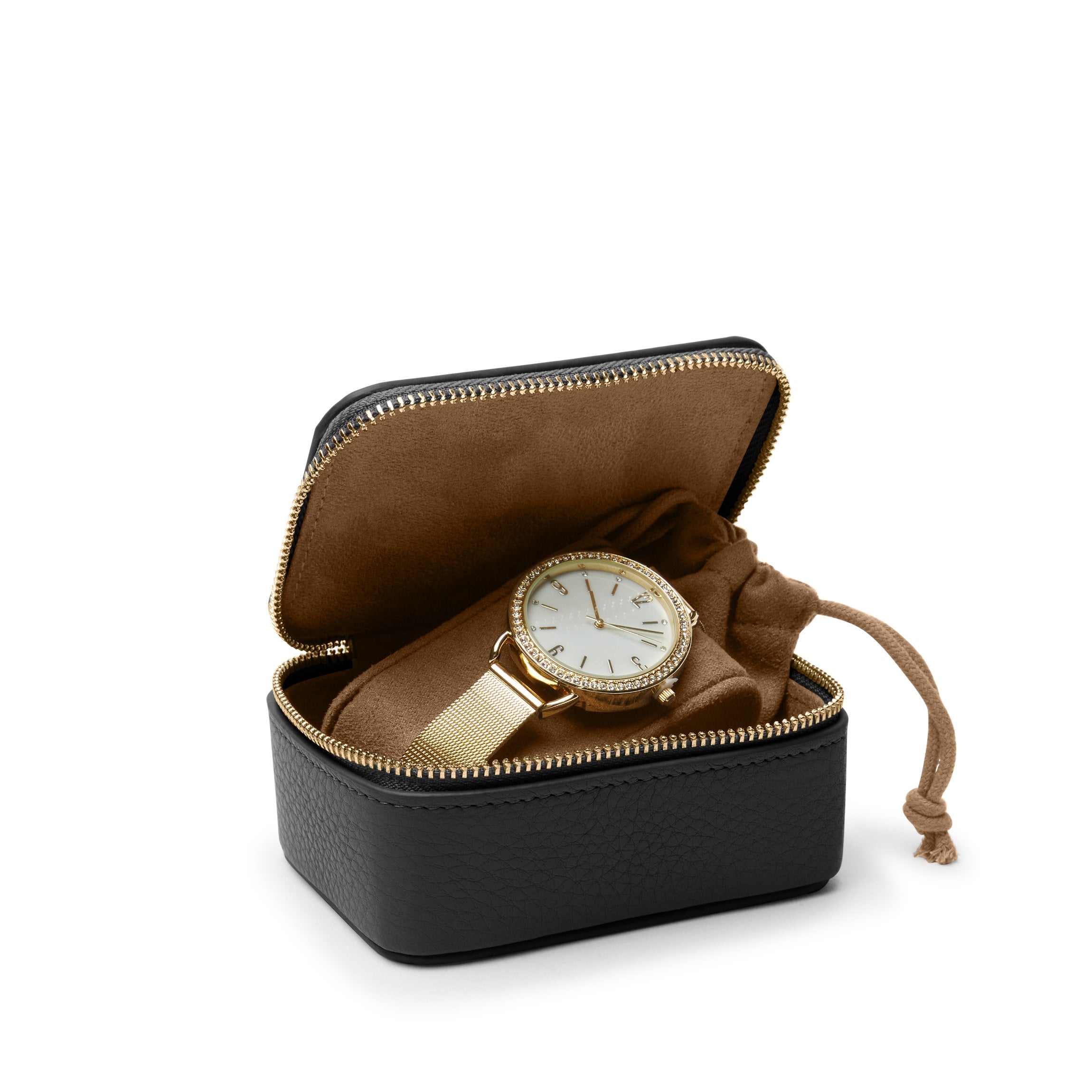Travel Watch Box Full grain leather, secure watch storage