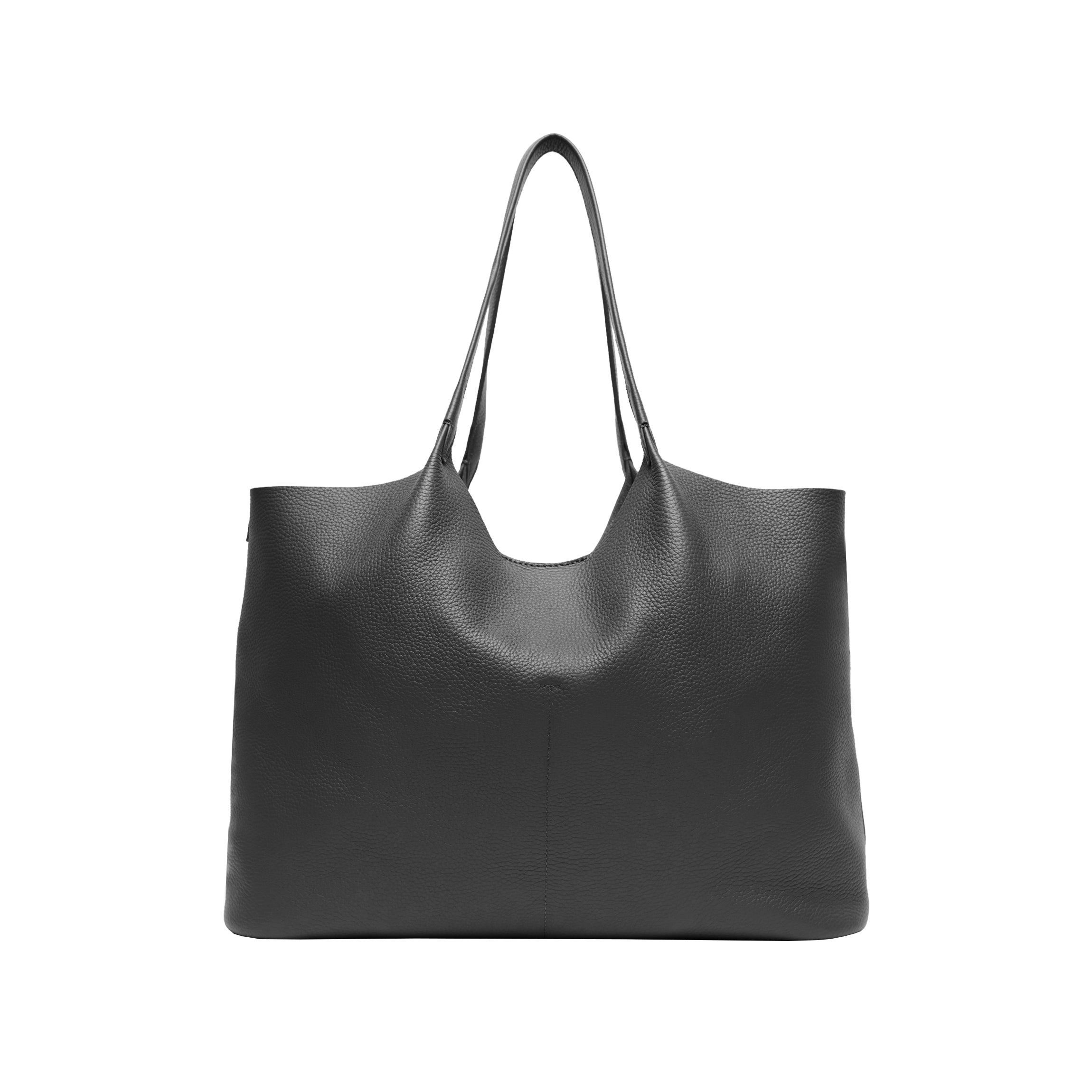 Mia Horizontal Tote | Full Grain Leather Black Pebble – Leatherology