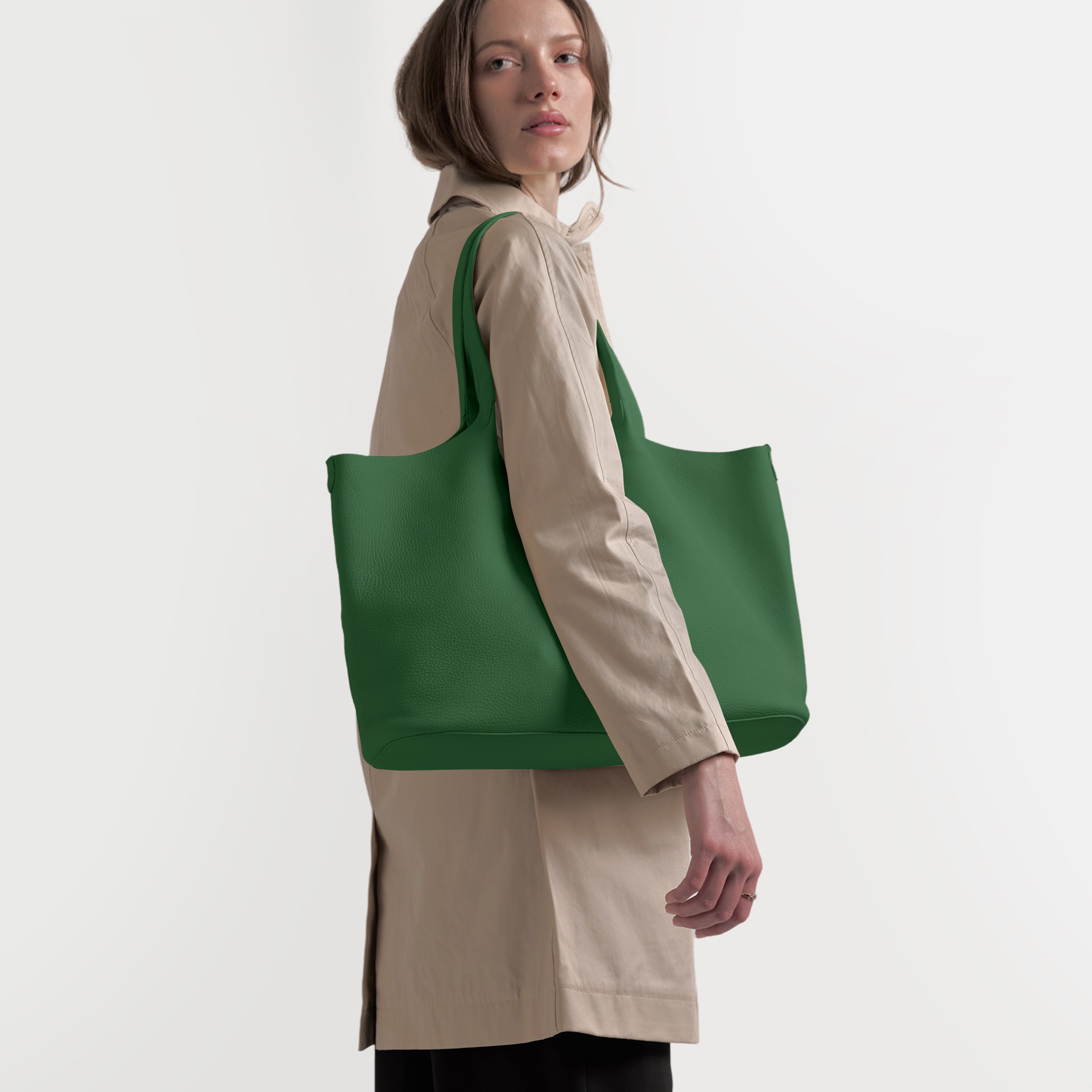 Mia Horizontal Tote | Full Grain Leather Fairway Green – Leatherology