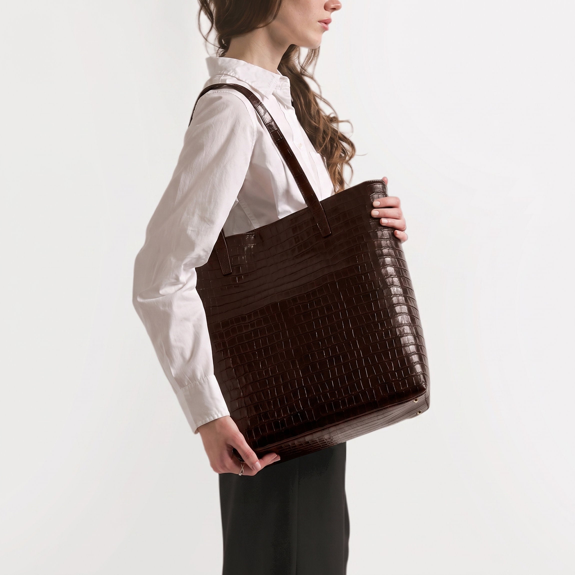 Alex Vertical Work Tote | Full Grain Leather, Sleek And Spacious
