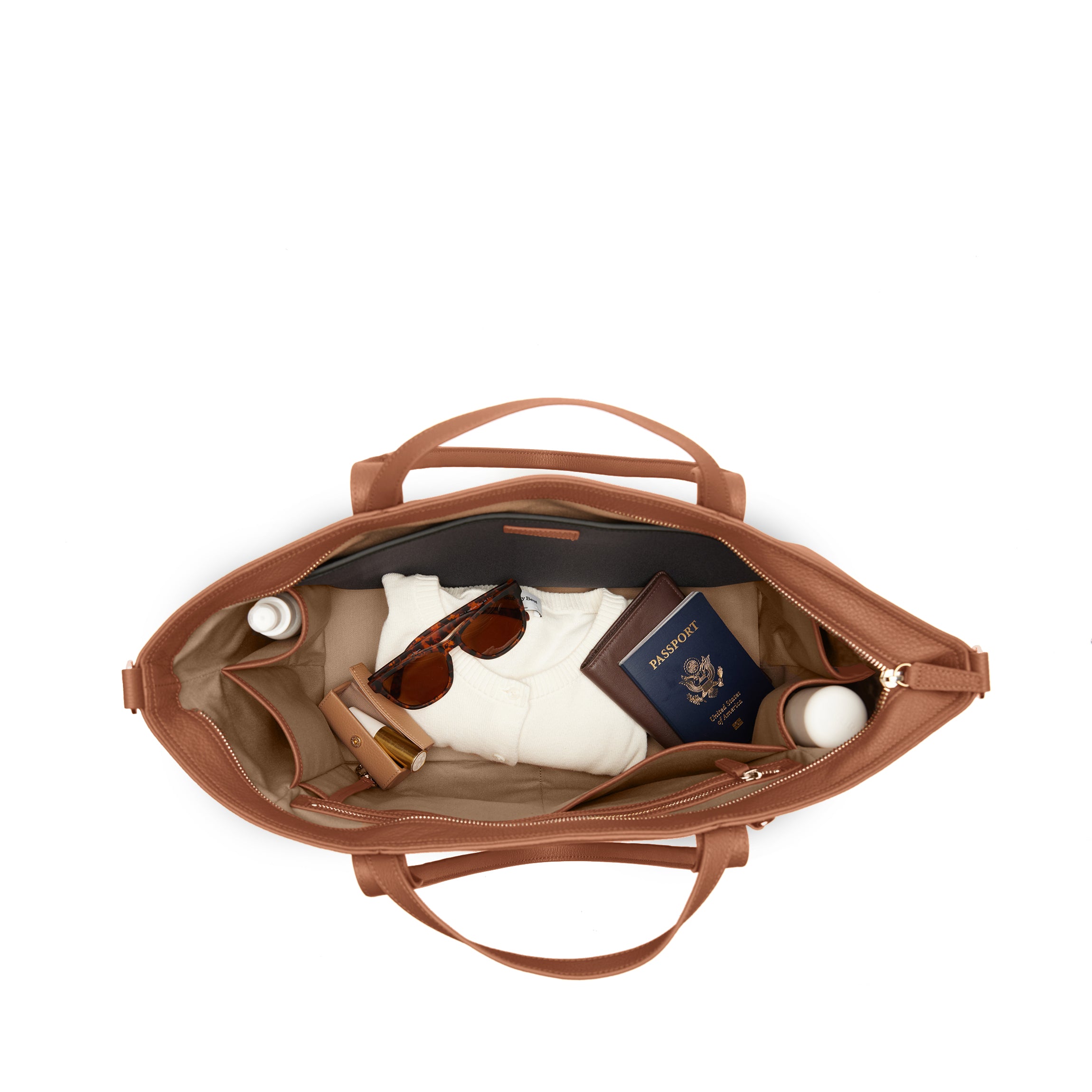 embassy travel gear 21 brown faux leather tote bag Transit Small Travel Tote