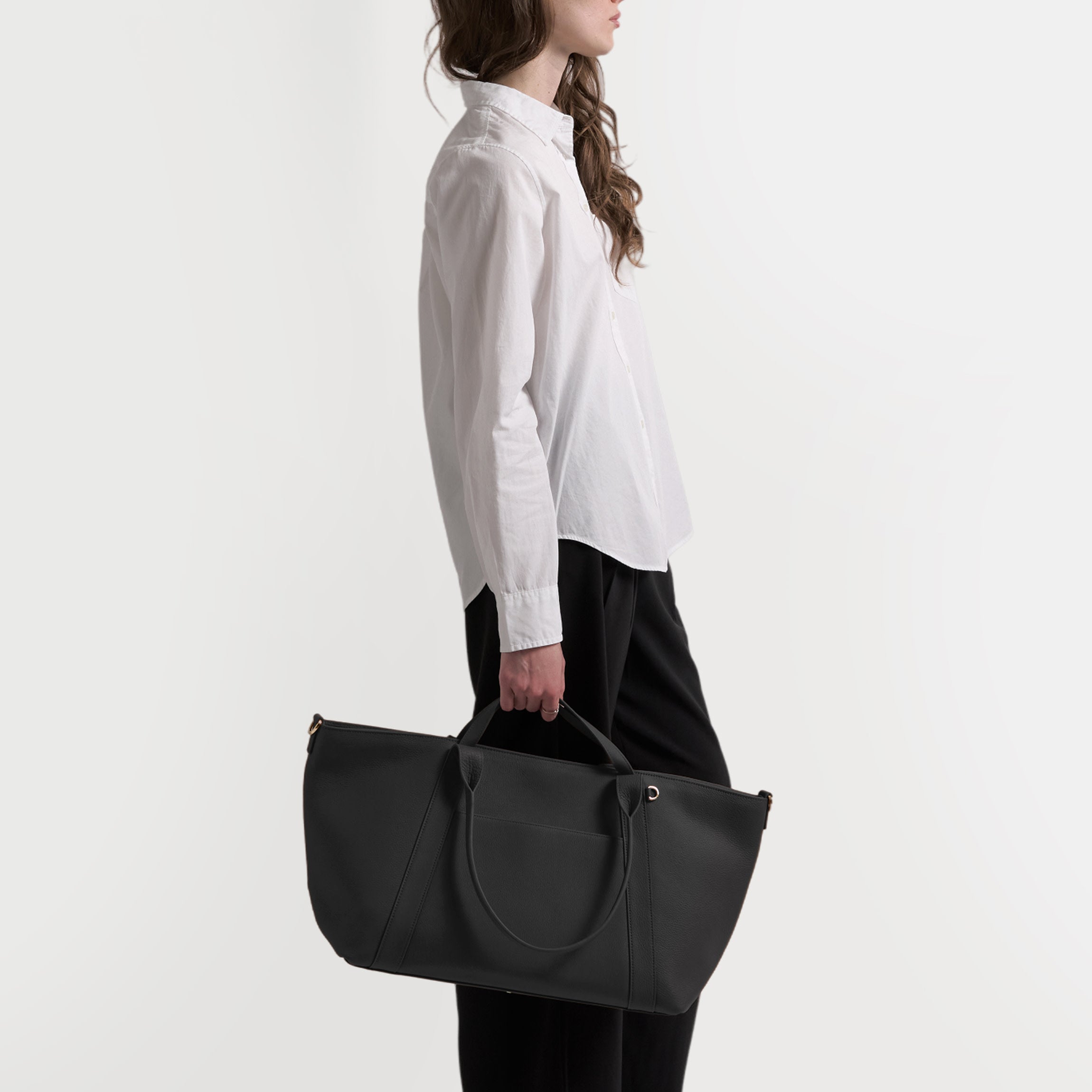 black zippered lightweight travel tote bag Transit Small Travel Tote