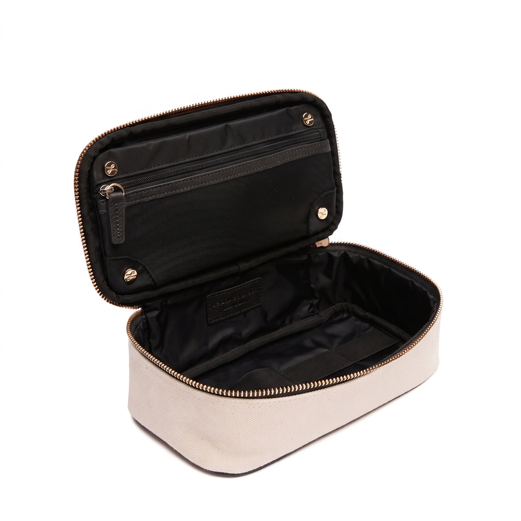 Medium Travel Organizer in Canvas Natural Canvas/Black