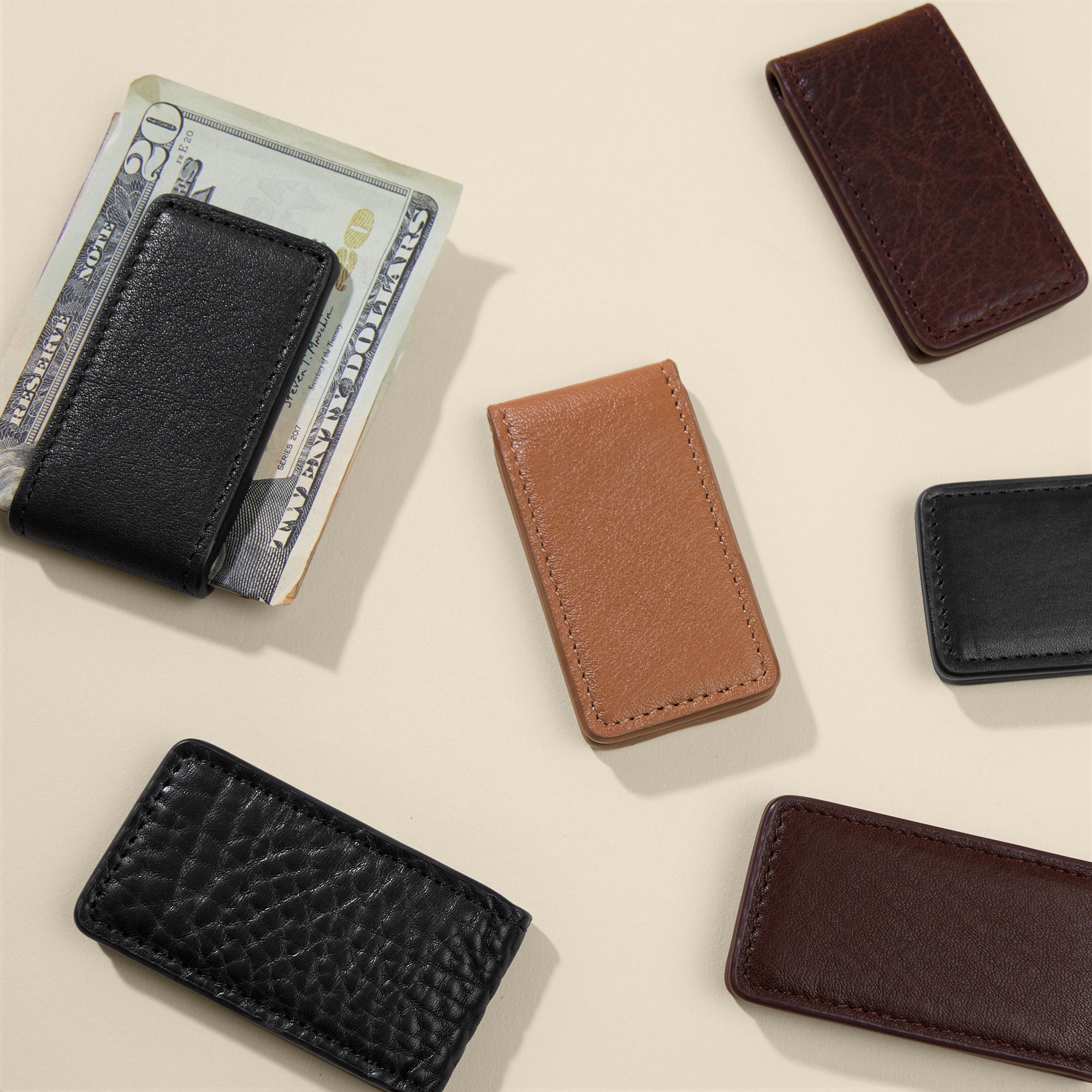 Magnetic Money Clip | Full Grain Leather, Secure Cash Storage