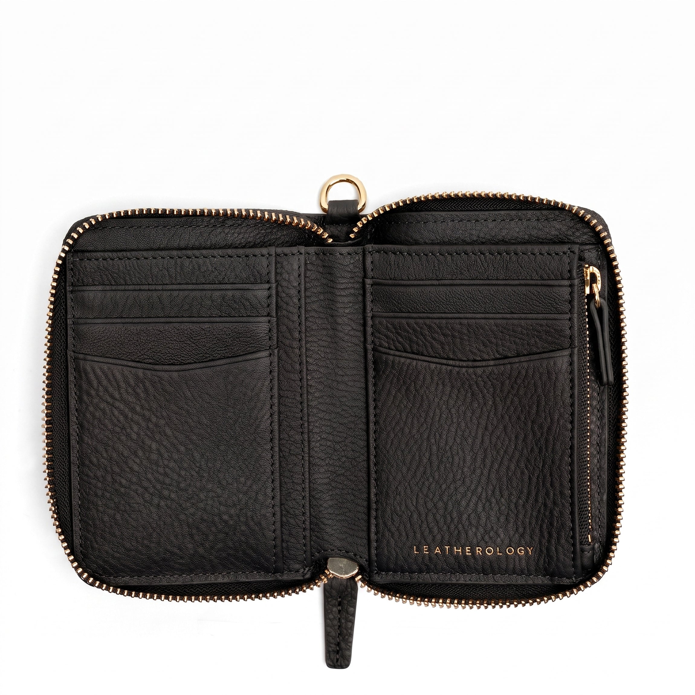 Klyde Compact Wallet | Leatherology Black Pebble