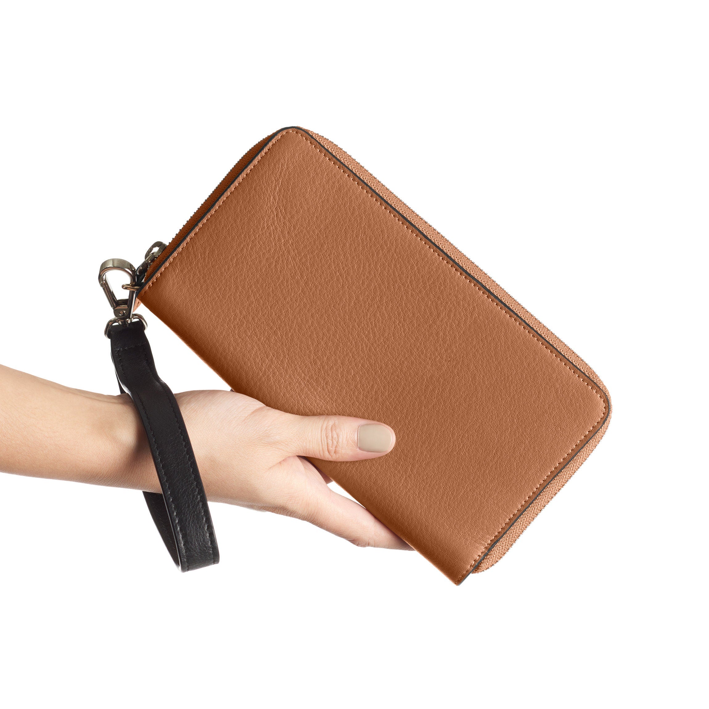折りたたみ財布 WALLET LOGO PRINT SMOOTH LEATHER HALF-ZIP WALLET TATUM] HALF ZIP WALLET