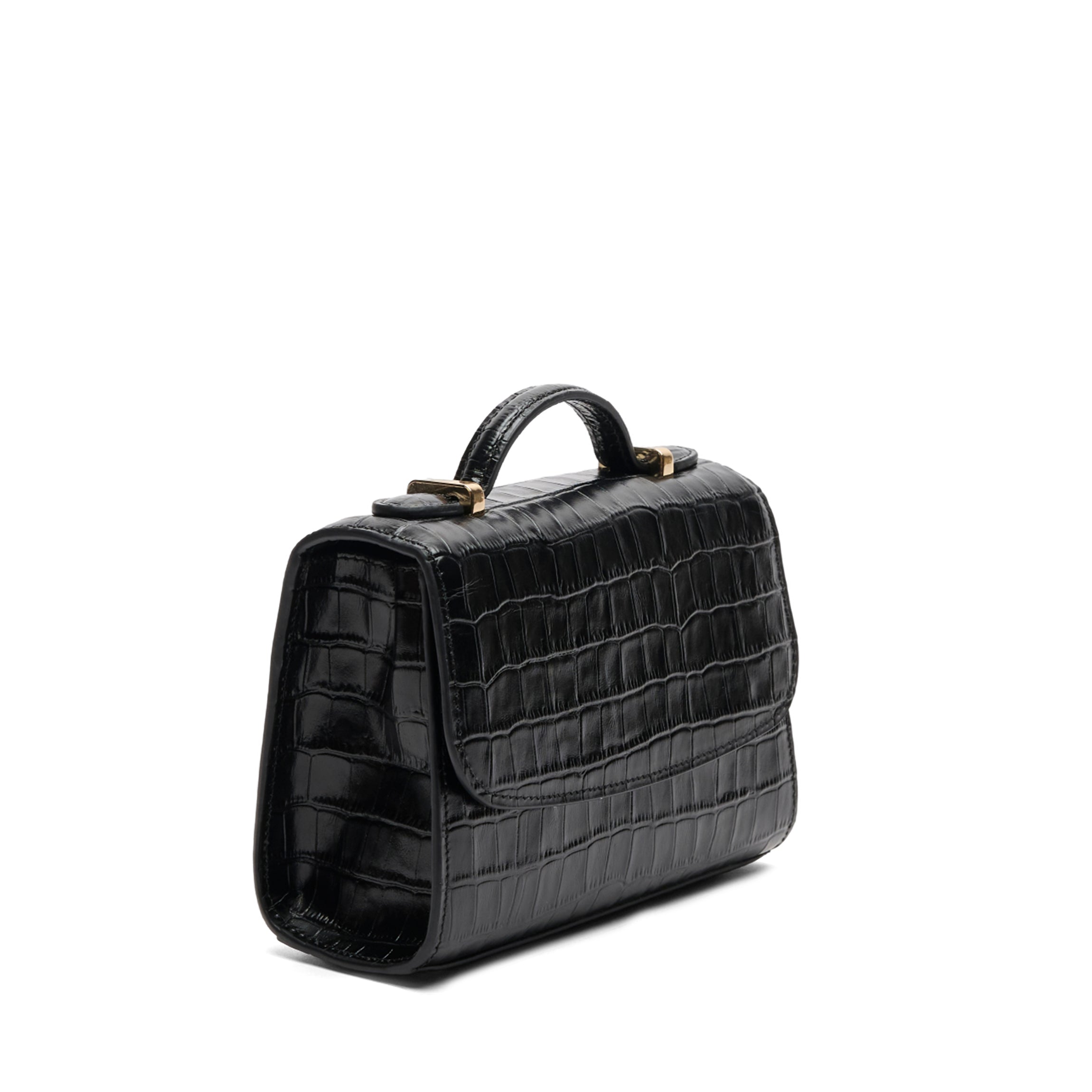 【グッチ】Rondine Margot Nero Margot Top Handle Crossbody | Leatherology Black Croc
