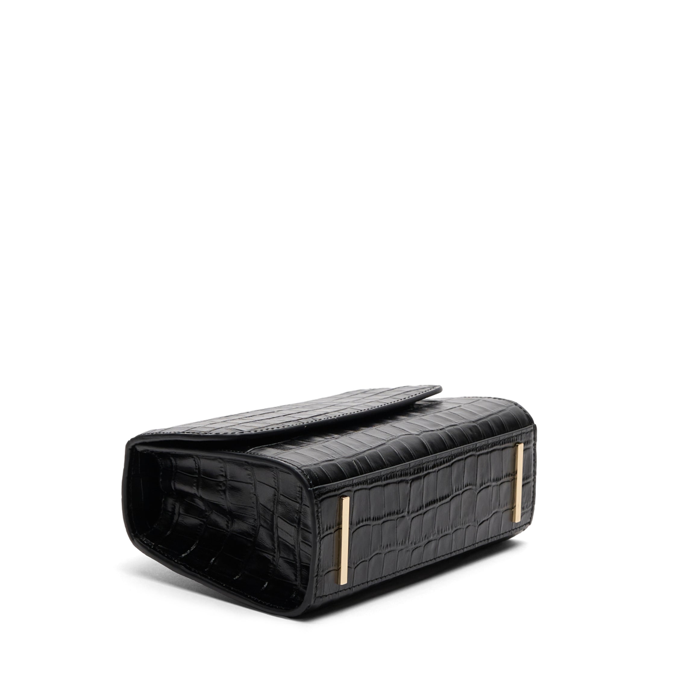 Margot Top Handle Crossbody | Leatherology Black Croc