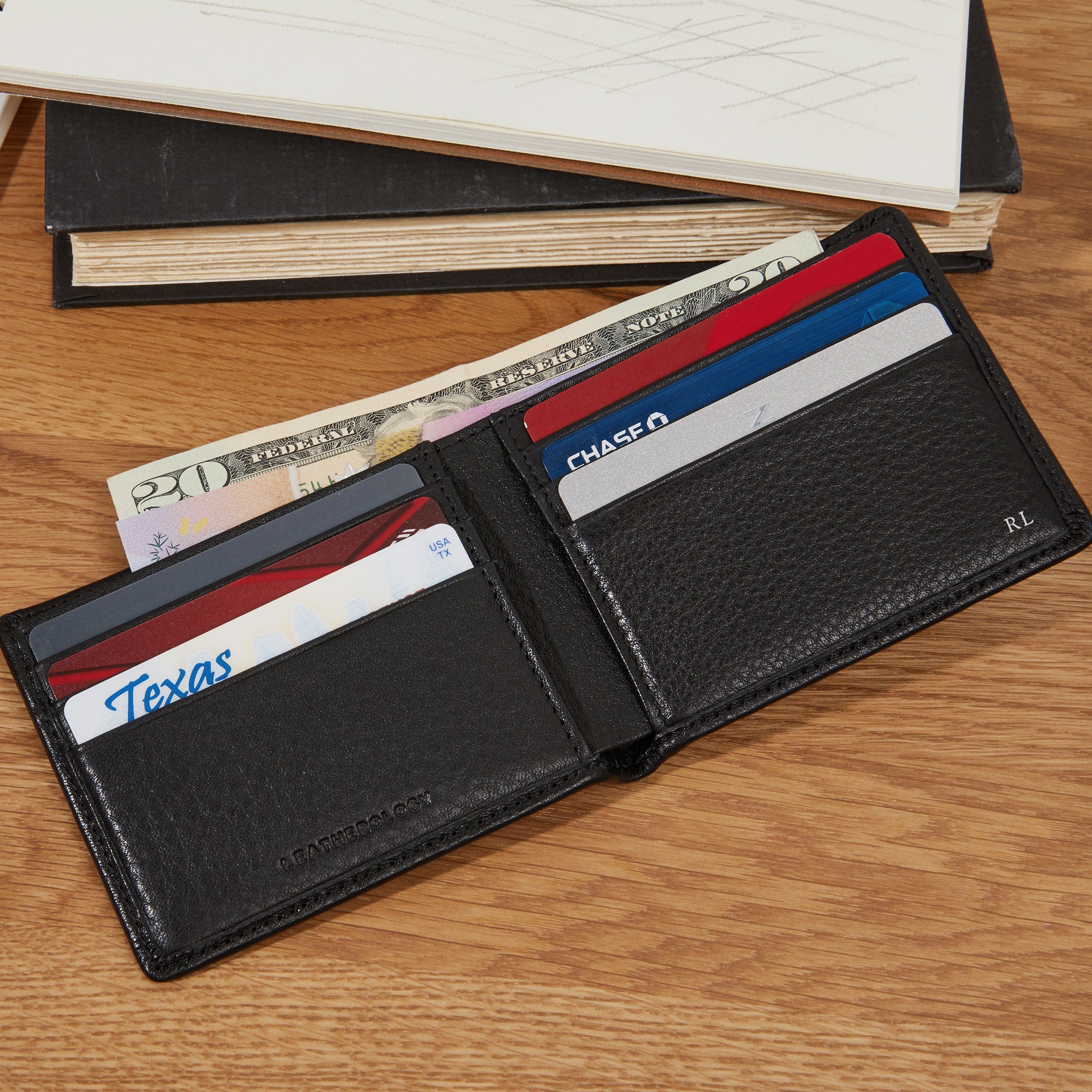 Thin Bifold Wallet Black Oil