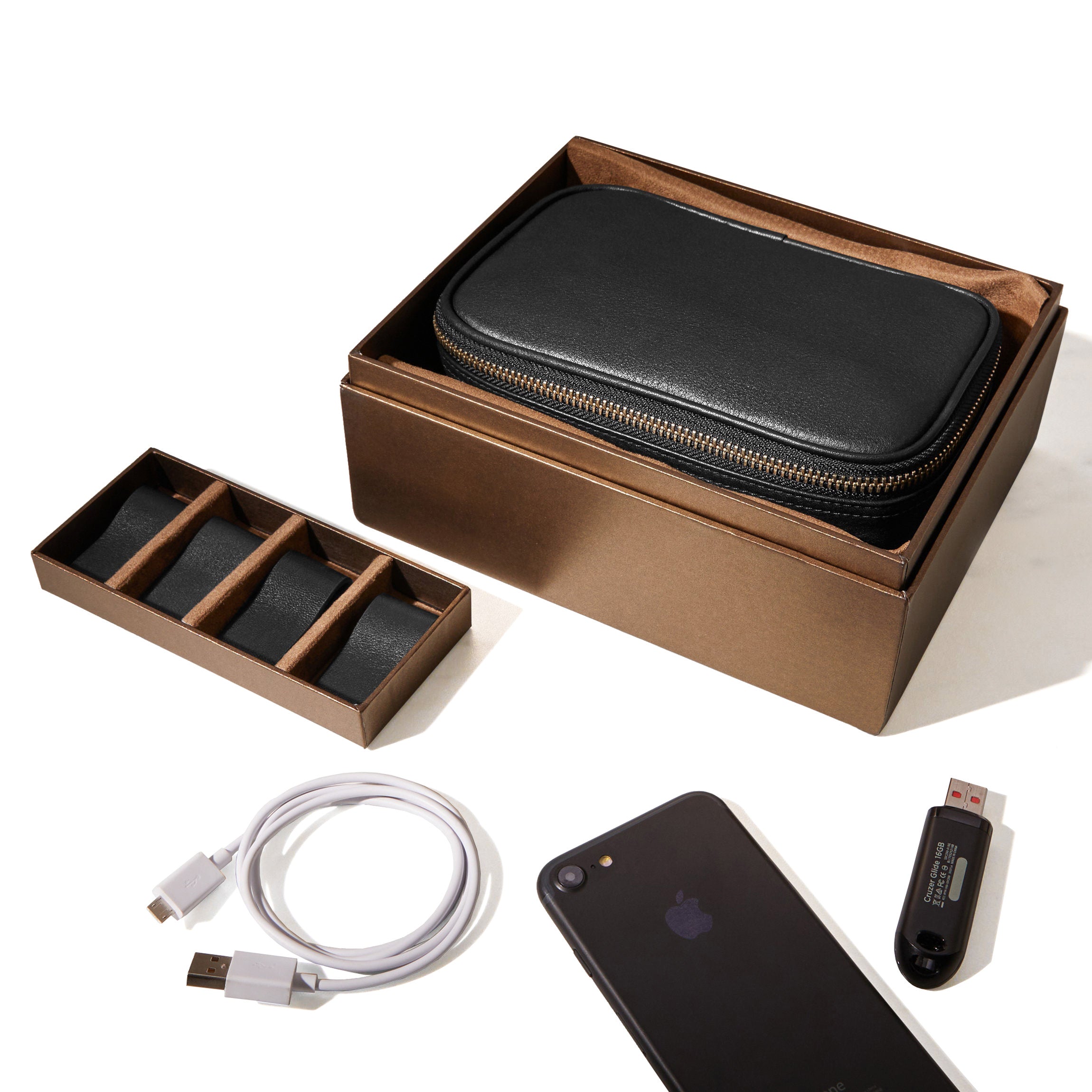 Tech Gift Set | Full grain leather, curated tech essentials