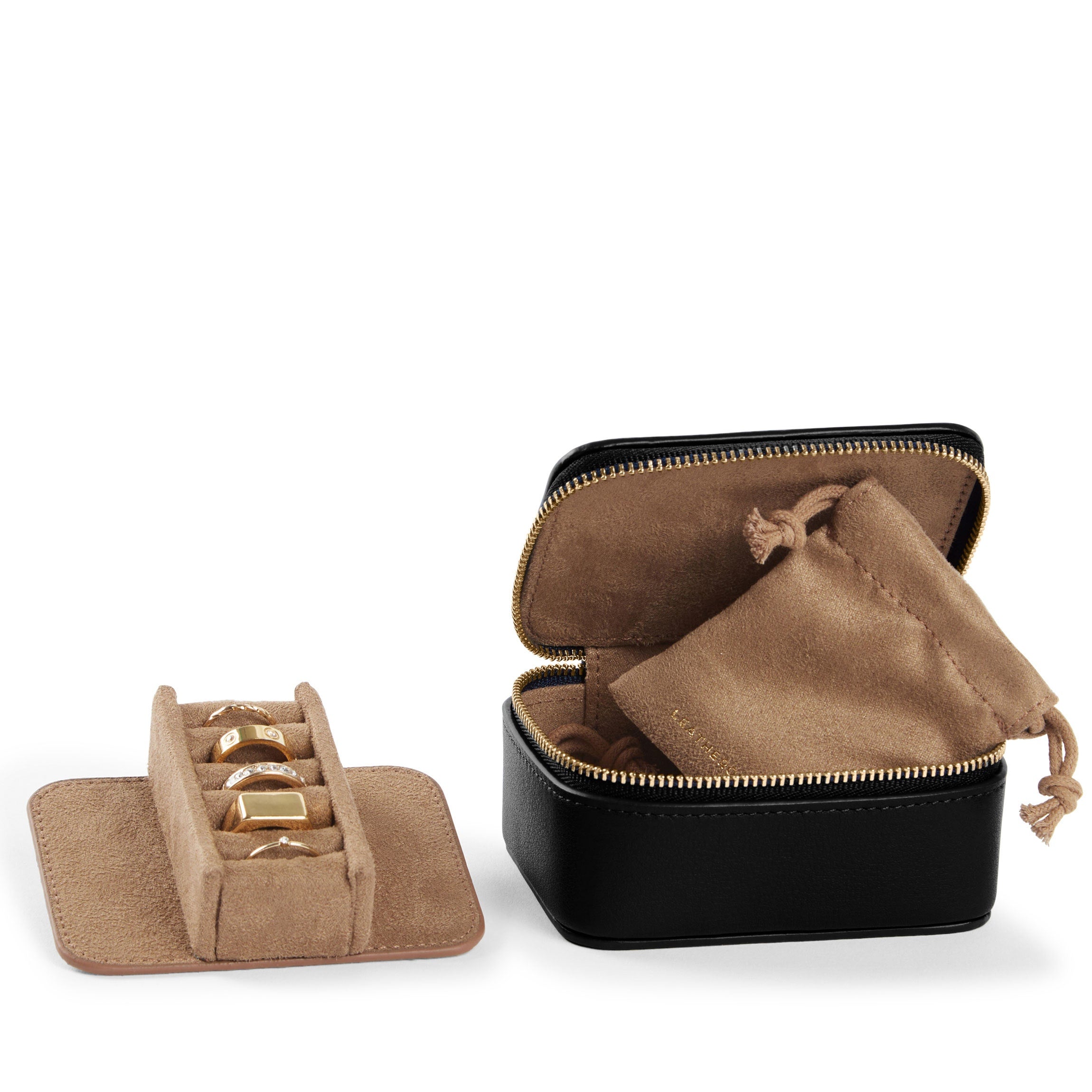Small Jewelry Ring Box | Full grain leather, compact jewelry
