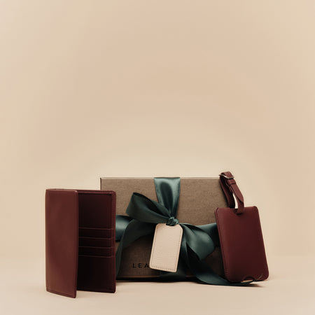 Deluxe Passport Cover + Luggage Tag Set | Full grain leather Deluxe Passport Cover + Luggage Tag Set | Full grain leather