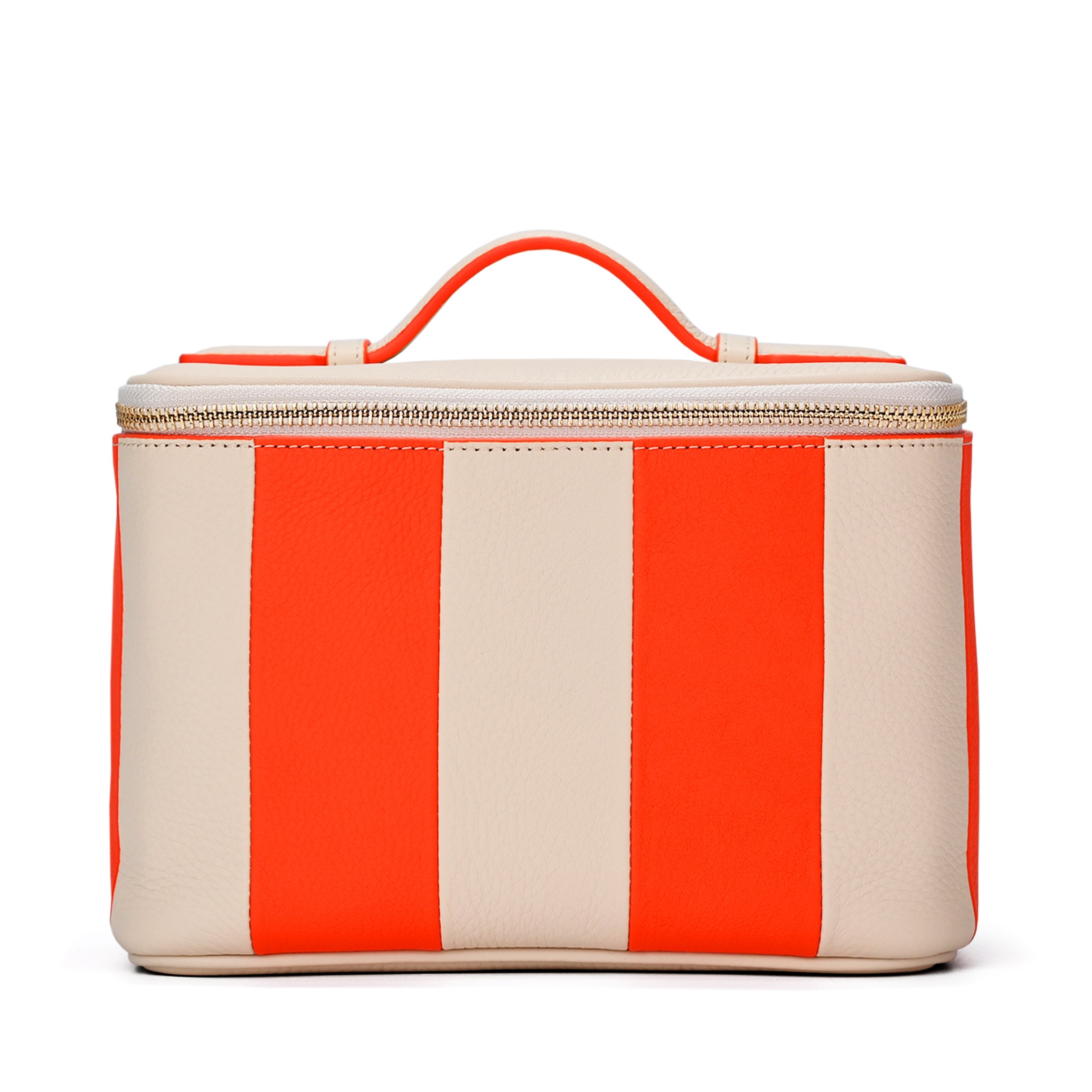 Medium Train Case Clementine/Sand Stripe