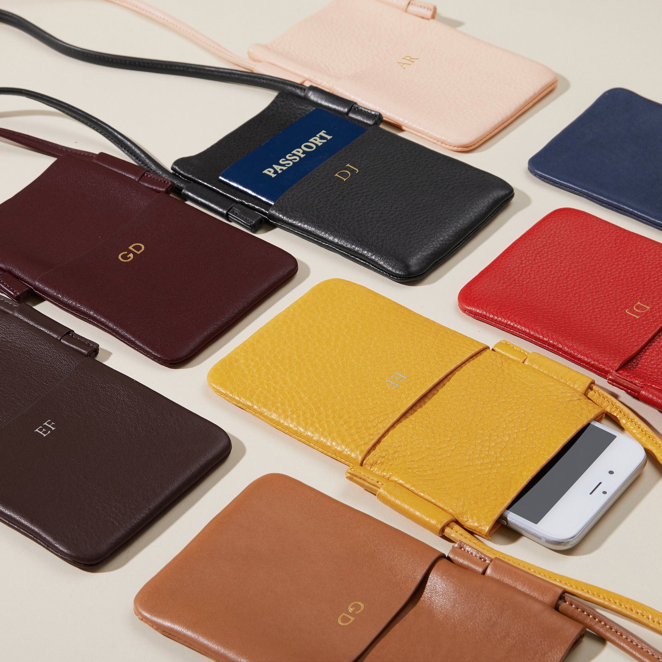 Long Crossbody Phone Pocket | Full Grain Leather, Hands-free